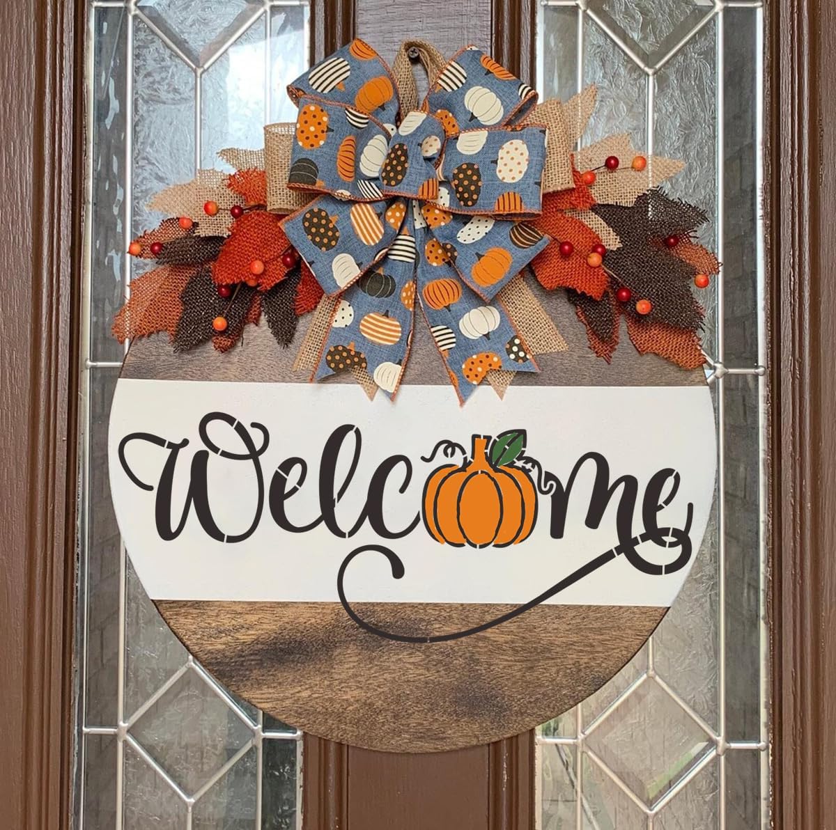 Fall Stencils Thanksgiving Stencils Autumn Hello Pumpkin Happy Harvest Stencil Templates for Painting on Wood Wall Door Mats Fabric