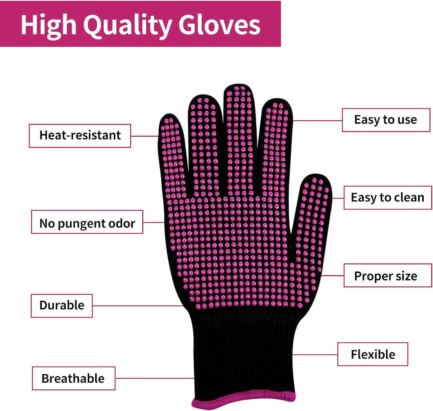 HTVRONT Heat Resistant Gloves for Sublimation - 2Pcs Heat Gloves for Sublimation with Silicone Bumps, Heat Resistant Work Gloves for Women, Universal Fit Size