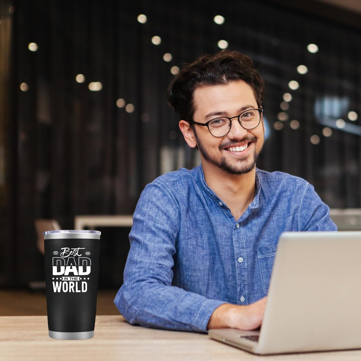 Gifts for Dad from Daughter Son Wife Kids, Christmas Gift for Men, Fathers Day Birthday Gifts for Husband Daddy Stepdad Grandpa Him Dads, Best Dad Ever Gift, 20 Oz Stainless Steel Tumbler