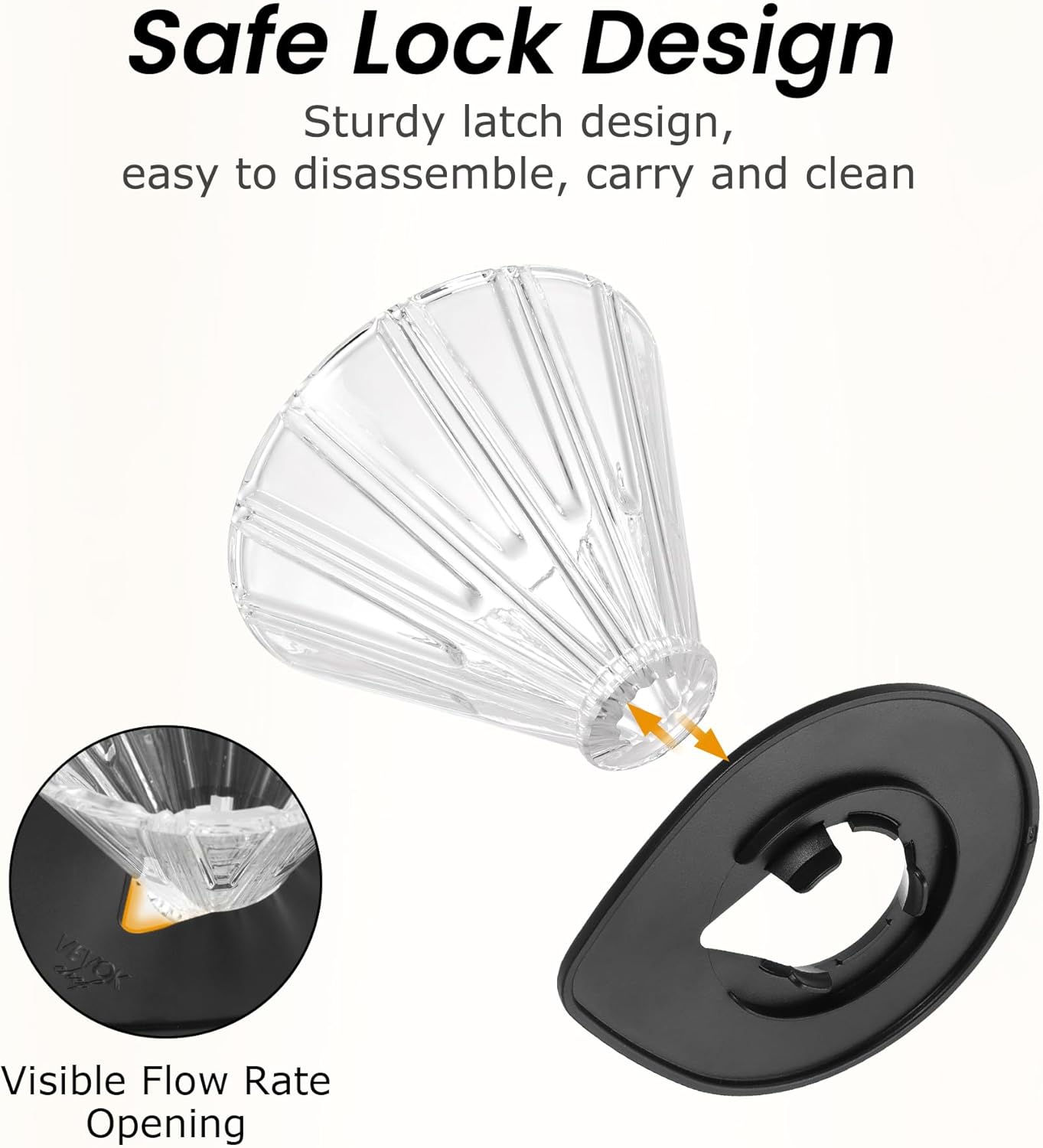 VEVOK CHEF Pour Over Coffee Maker Set, 20 Oz Borosilicate Glass Server Carafe and Glass Coffee Dripper with 100pcs Cone Paper Filter, Hand Coffee Brewer for Home, Camping, Outdoor