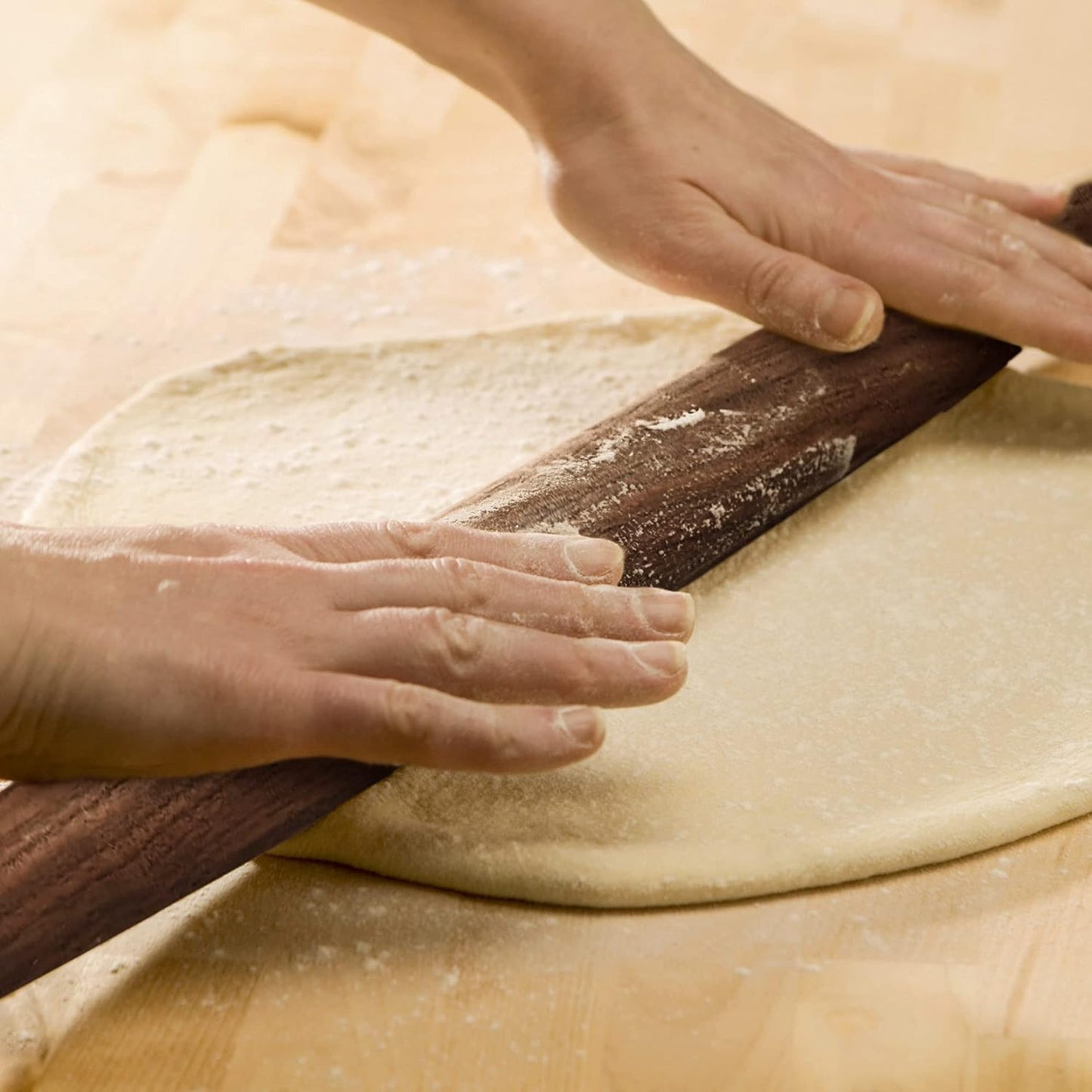 French Rolling Pin (17 Inches) –WoodenRoll Pin for Fondant, Pie Crust, Cookie, Pastry, Dough –Tapered Design & Smooth Construction - Essential Kitchen Utensil,Walnut Wood