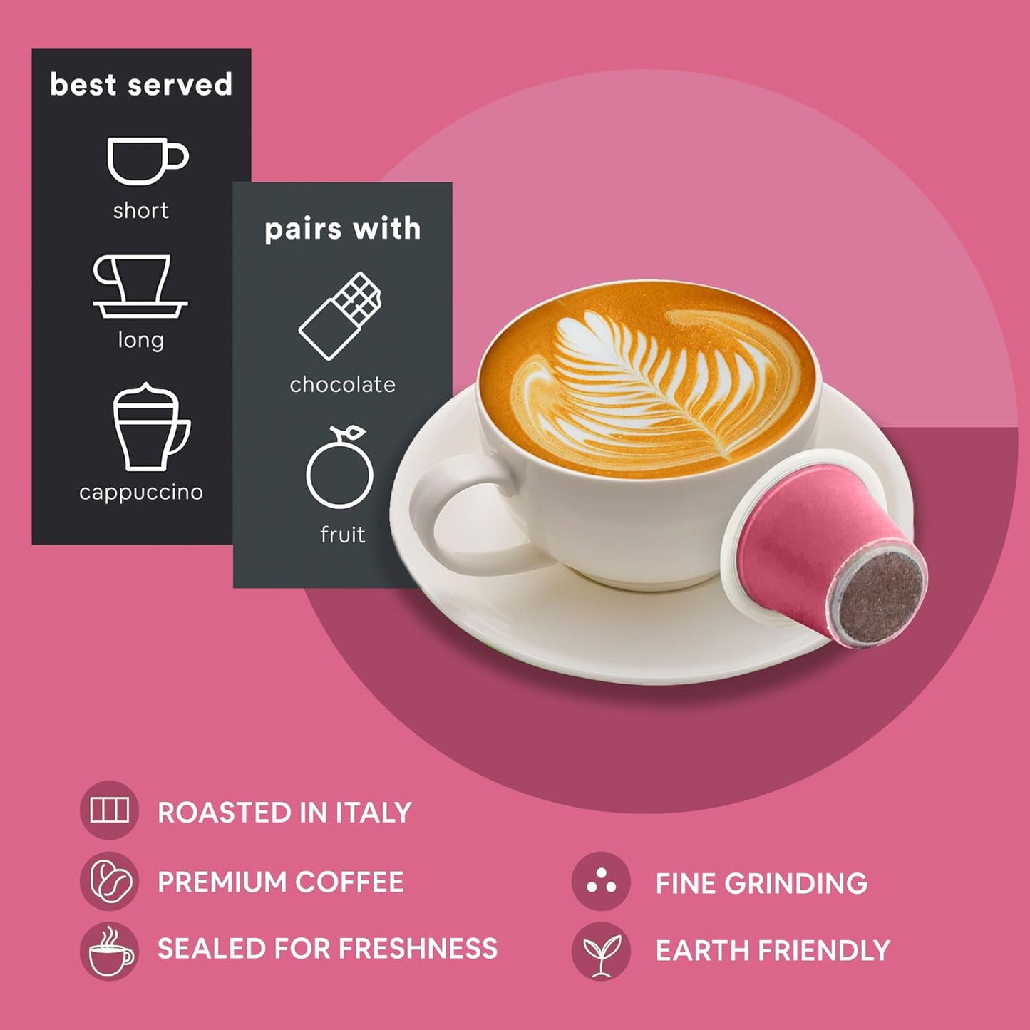 WOKEN COFFEE Compostable Nespresso Pods - Portofino Medium Roast Italian Espresso Coffee Capsules Compatible With Nespresso Coffee Machine (60 Pod Count, 6 Boxes)