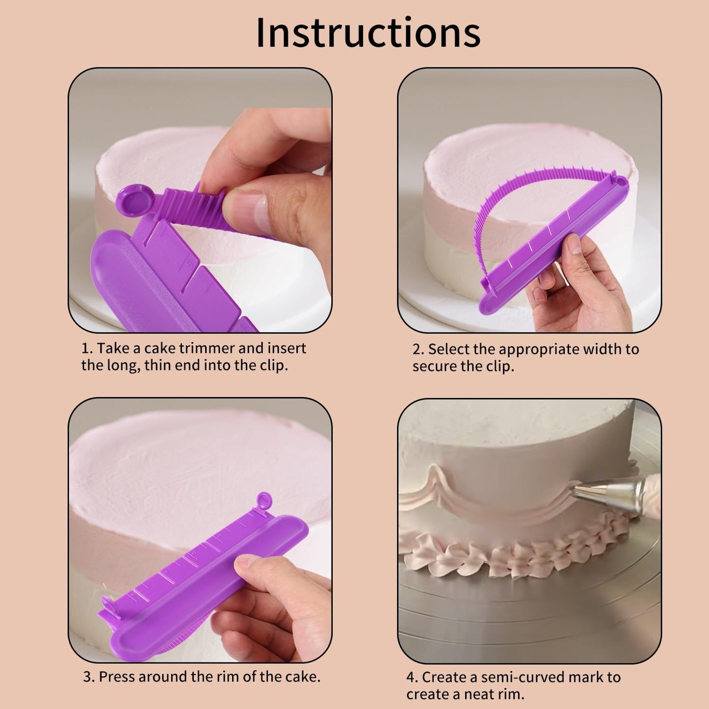 5pcs Cake Arch Guide Tools, Plastic Adjustable Fondant Cake Arc Ruler Practical Baking Pastry Measure Tools Suitable for Home Bakery Dessert Shop