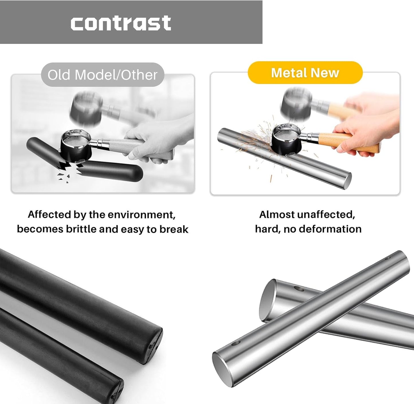 Replacement Knock Box Bar for Commerical Espresso Grounds Knock Box for Grounds Knock Box Rubber Knock Box Rubber Bar Drawer Type Knock Box Coffee Grounds Box Rod