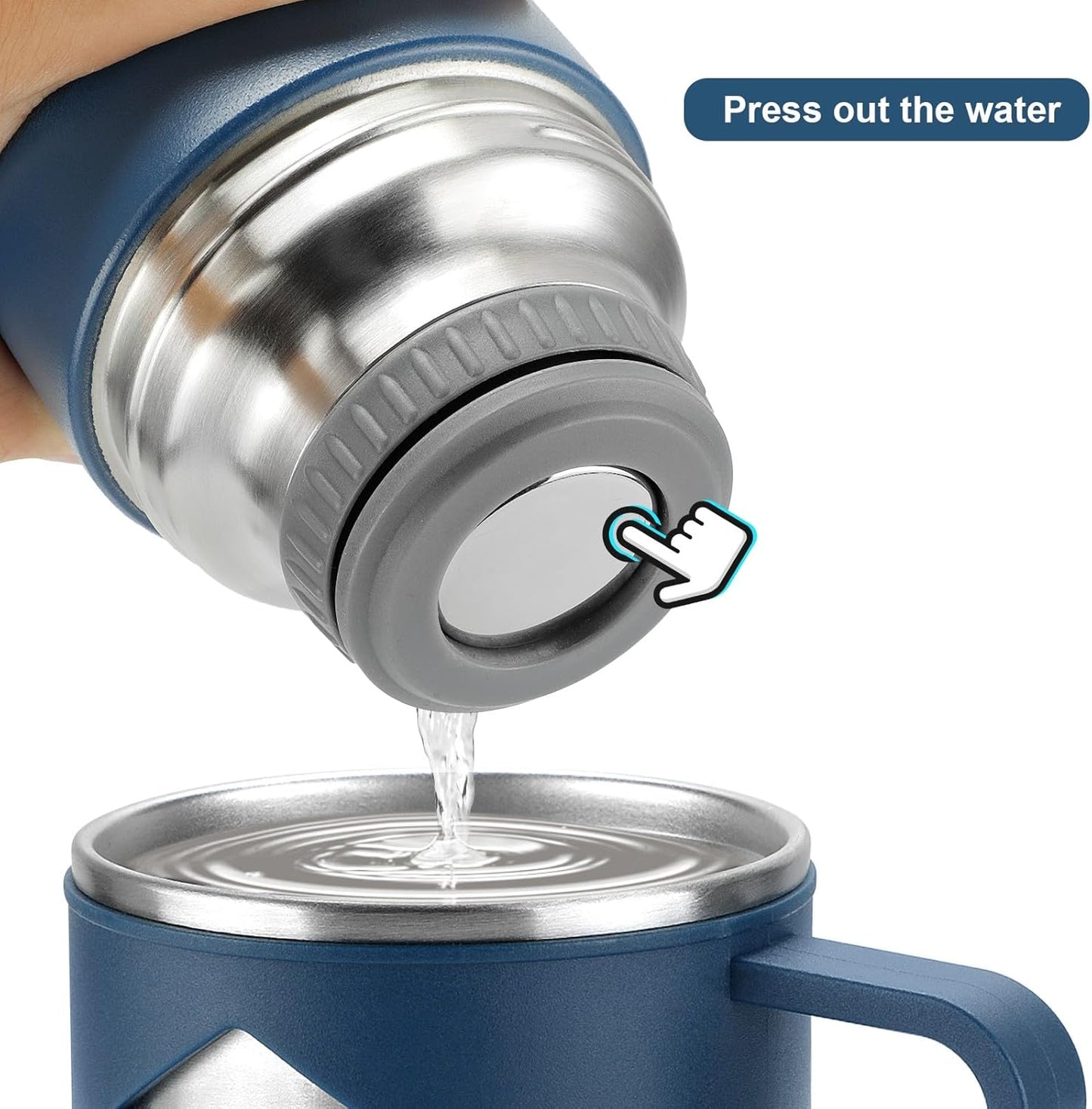 Stainless Steel Thermo 700ml/23.7oz Vacuum Insulated Bottle with Cup for Coffee Hot drink and Cold drink water flask.(Blue,Single)