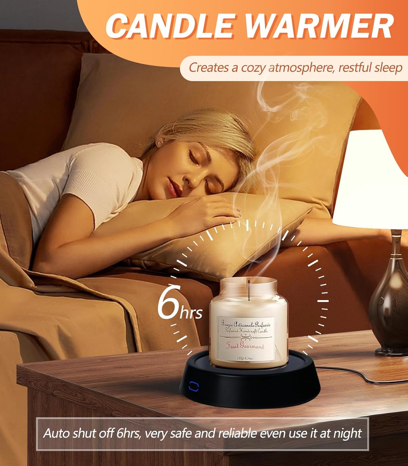 Mug Warmer - 25W Coffee Warmer for Desk Auto Shut Off, 3-Level Temp with Indicator Lights, Smart Candle Warmer Plate, Cup Warmer Heated Coaster for Coffee, Milk, Tea, Safely Use for Office/Home