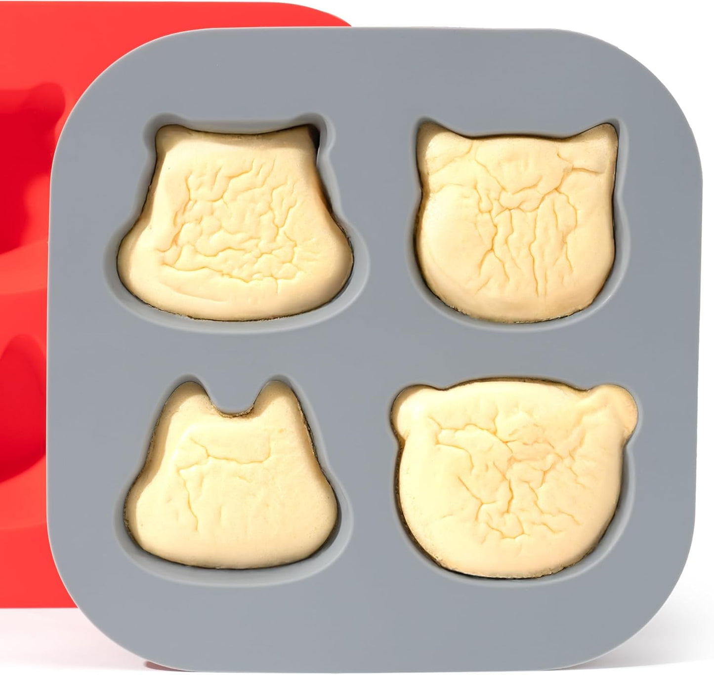 Li&Zhao Silicone Muffin Pans for Baking - 2 PCS Thick Silicone Cupcake Pan Animal Silicone Egg Bite Molds Silicone Muffin Cups Mini Cupcake Pans for Making Muffin Cakes,Tart,Festival