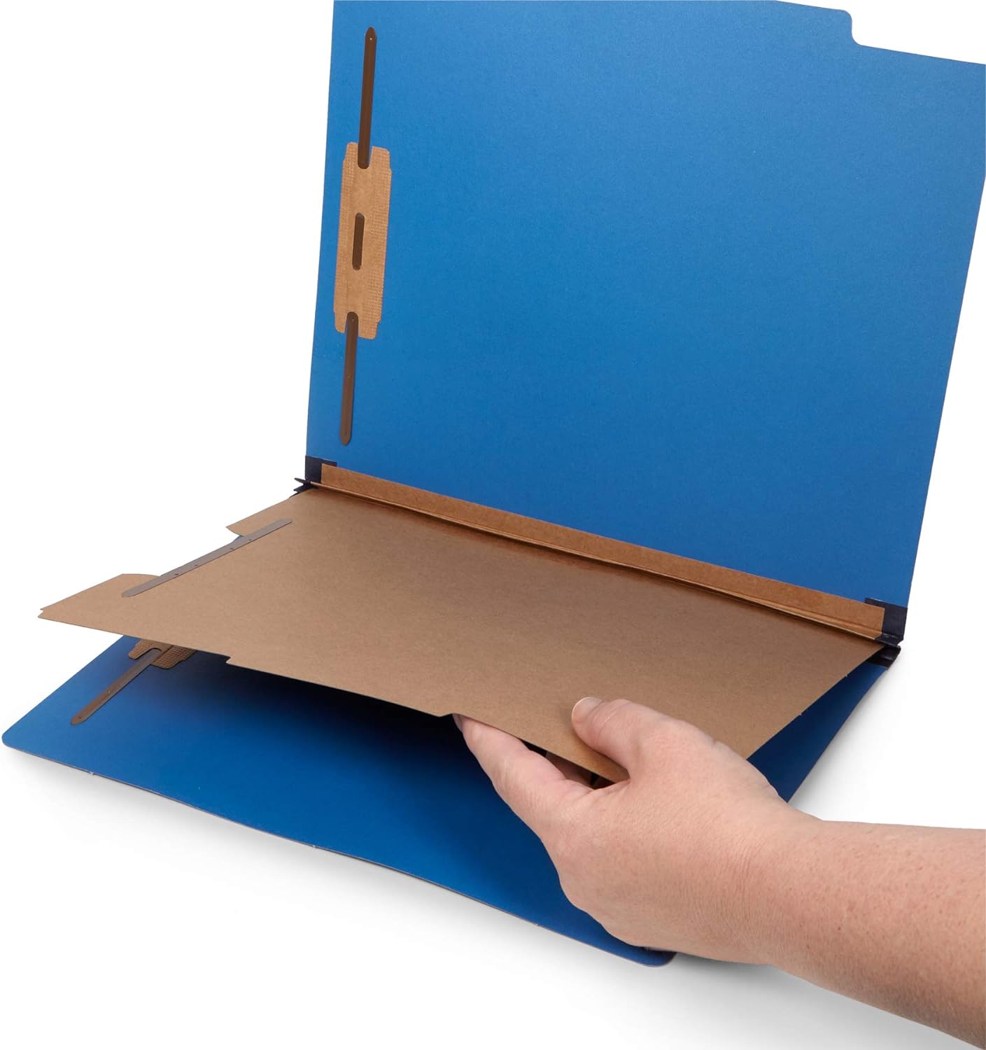 10 Dark Blue Classification Folders - 1 Divider - 2 Inch Tyvek Expansions - Durable 2 Prongs Designed to Organize Standard Medical Files, Office Reports - Letter Size, Dark Blue, 10 Pack