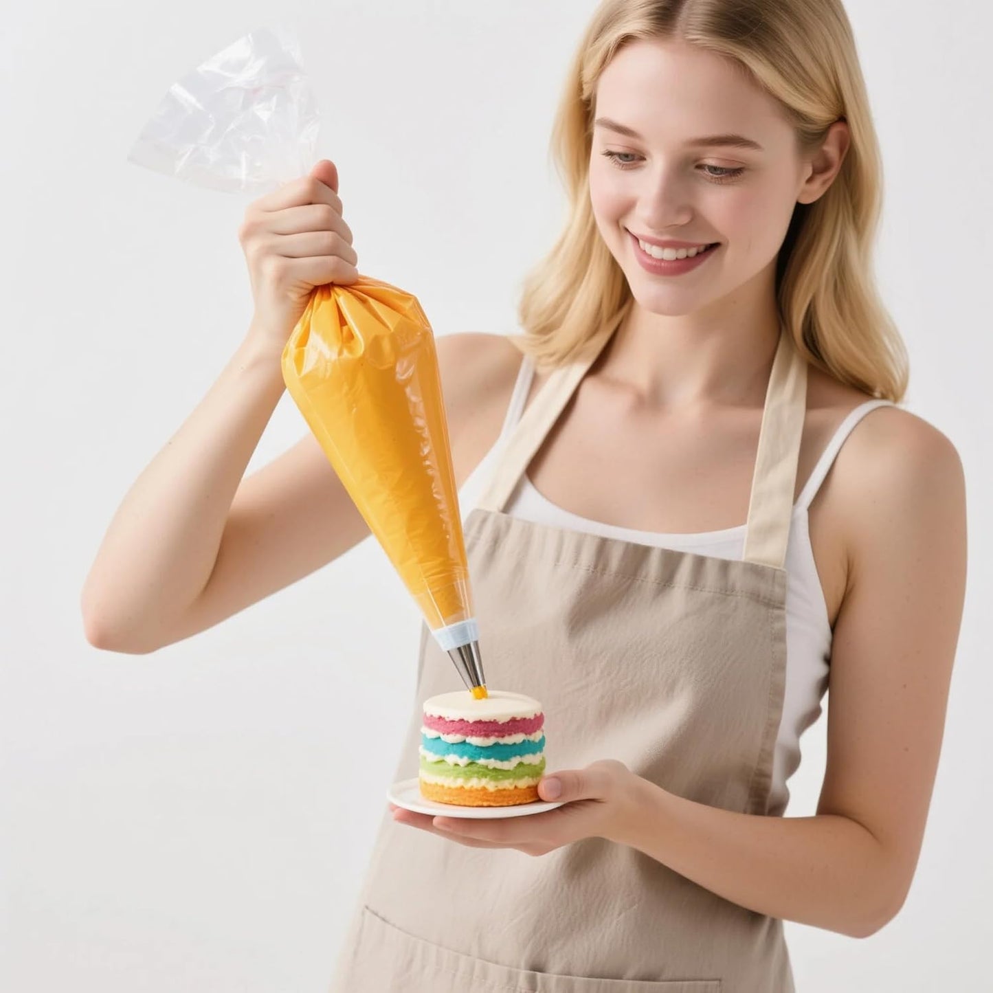 21 Inch Large Piping Bags - HOMIOVE XL Plastic Disposable Pastry Bags Anti Burst Non-Slip Design Cake Decorating Bags for Icing Tips Cake Baking Supplies Tools 100Pack