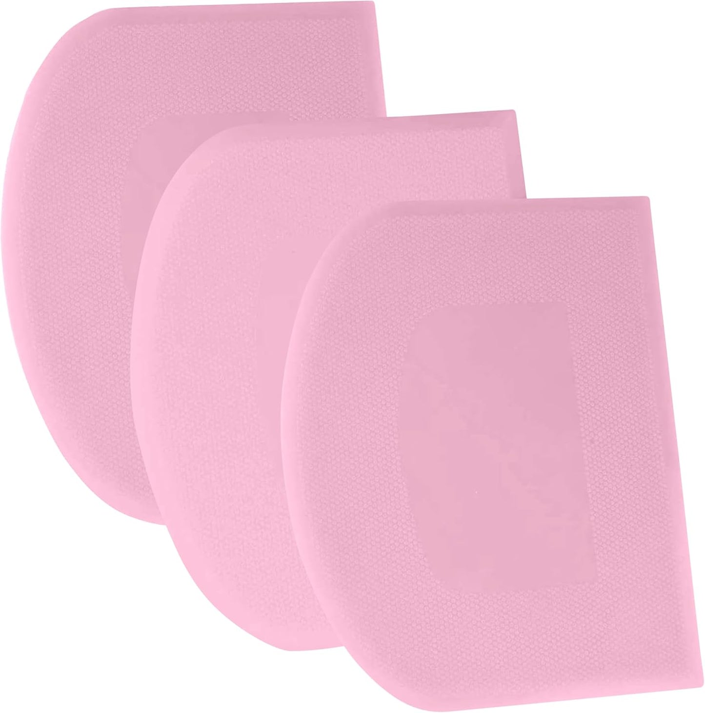 SURDOCA Dough Scraper Bench Scraper - 3P 5.9x4.3" Plastic Flexible Bowl Scraper, Sharp Edge & Angles Cake Scraper. Non-Slip Bakeware Decorating Tools Sculpting & Modeling Tools - Pure Pink