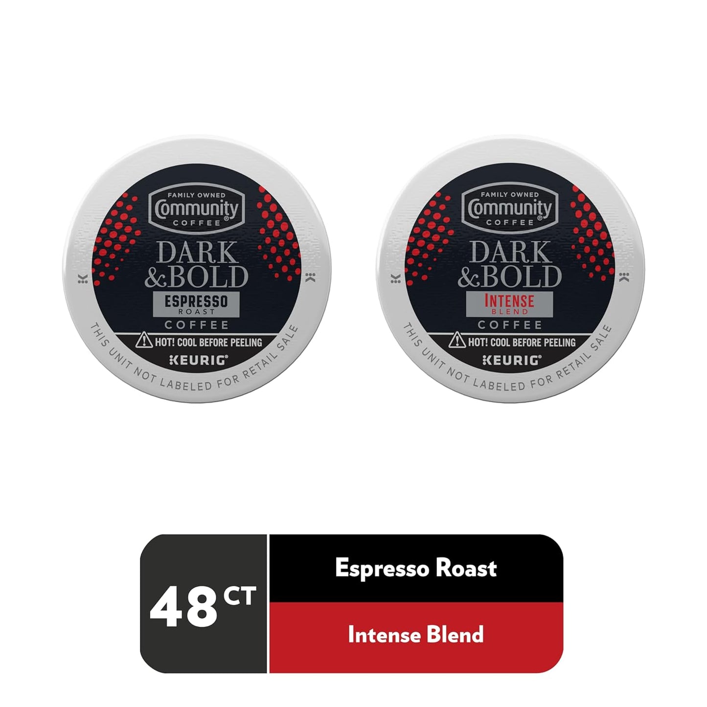 Community Coffee Dark & Bold Variety 48 Count Keurig K-Cup Coffee Pods, Extra Dark Roast, 48 Count (Pack of 1)