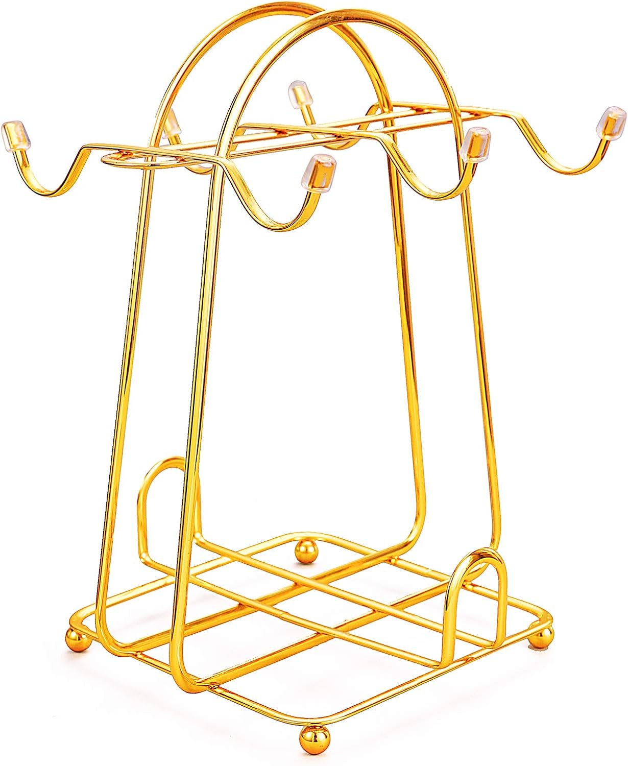 CHENP.HMC Home Storage Mug Hooks Stainless Steel Wire Rack Display Stand Service for Tea Cups,Bracket,Gold Metal Stand for Coffee Cups and Saucers.…