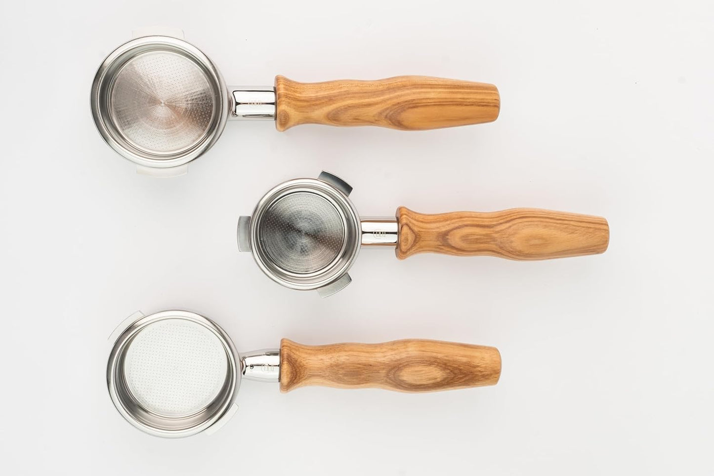 LILQ 54mm Bottomless Naked 3 Ears Portafilter Compatible with Breville Machines Stable Handle (Straight Olive, 54mm)