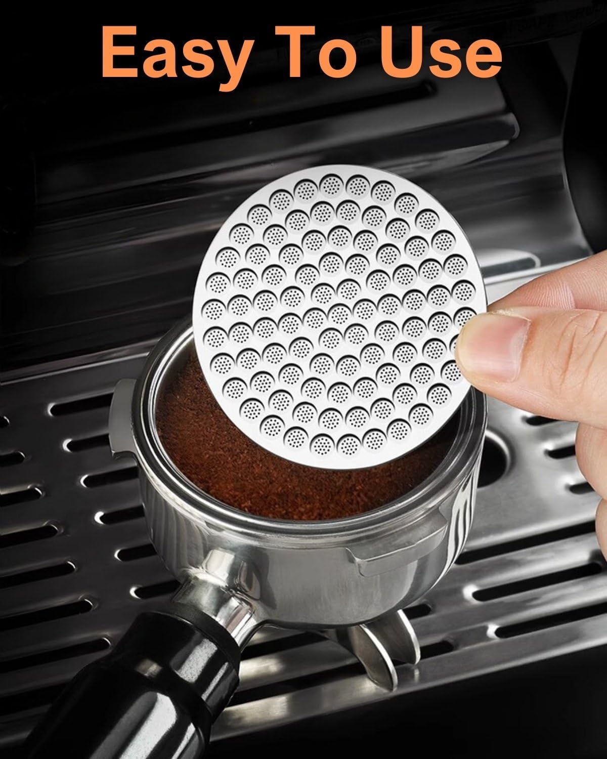 51mm Espresso Puck Screen, 0.8mm Thickness Stainless Steel Reusable Coffee Filter, Designed for Bottomless Portafilter Baskets, Enhances Espresso Extraction