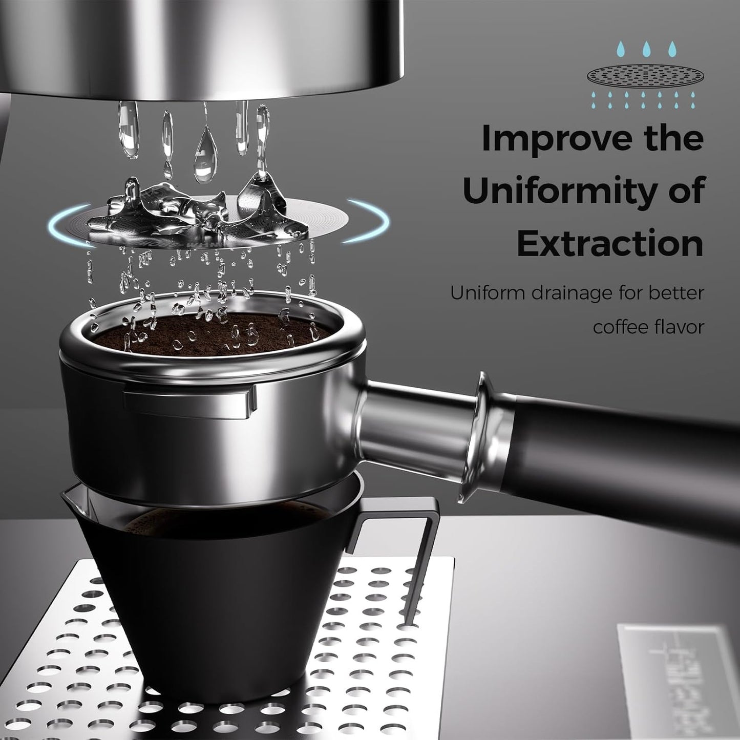 MHW-3BOMBER 51mm Espresso Puck Screen - 0.2mm Ultra Thin Espresso Puck - Metal Reusable Coffee Filter for Portafilter Basket 51mm - Puck Screen with Titanium Coating FG5640-OS