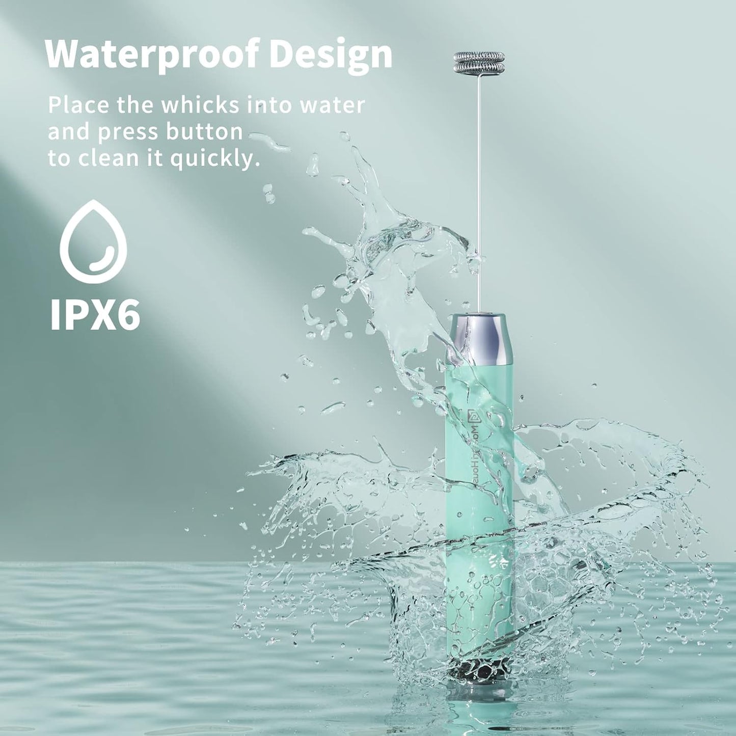 Maestri House Rechargeable Milk Frother with 3 Heads, LunaFro AS Handheld Electric Foam Maker Waterproof Detachable Stainless Steel Whisk Drink Mixer Foamer with Stand for Lattes, Cappuccino, Egg