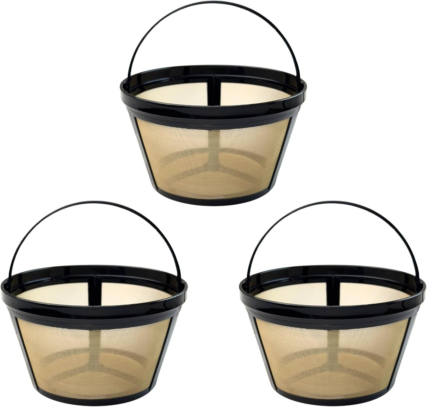 Reusable Coffee Filter, Eco - Friendly, Compatible with Mr. Coffee, Black+Decker, Cuisinart, Hamilton Beach and Other Standard 8-12 Cup Drip Coffee Makers, Replaces Paper, BPA Free (3 Pack)