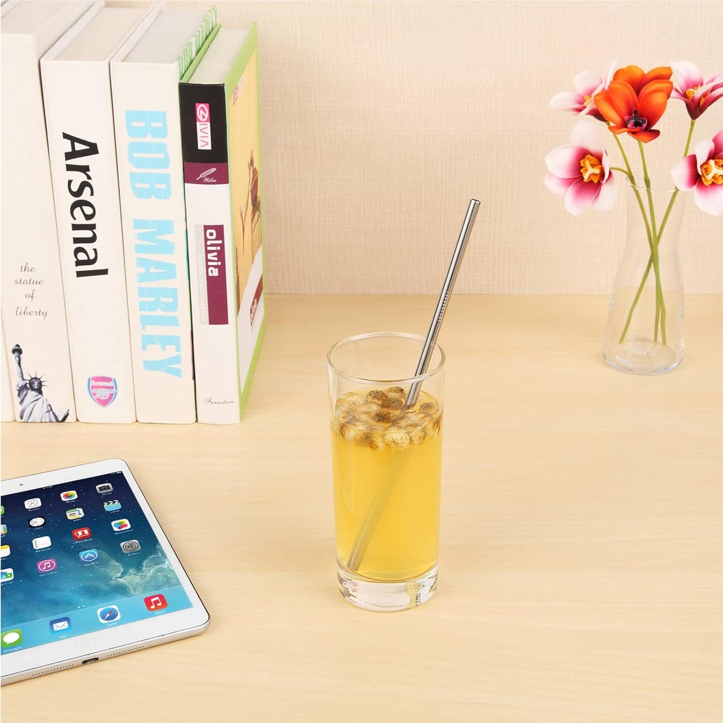 wholesale 25 Piece Set Stainless Steel Straws Ultra Long 10.5 Inch Drinking Metal Straws Reusable Drinking Straws for 20 30 OZ (10 Straight | 10 Bent | 5 Brushes)