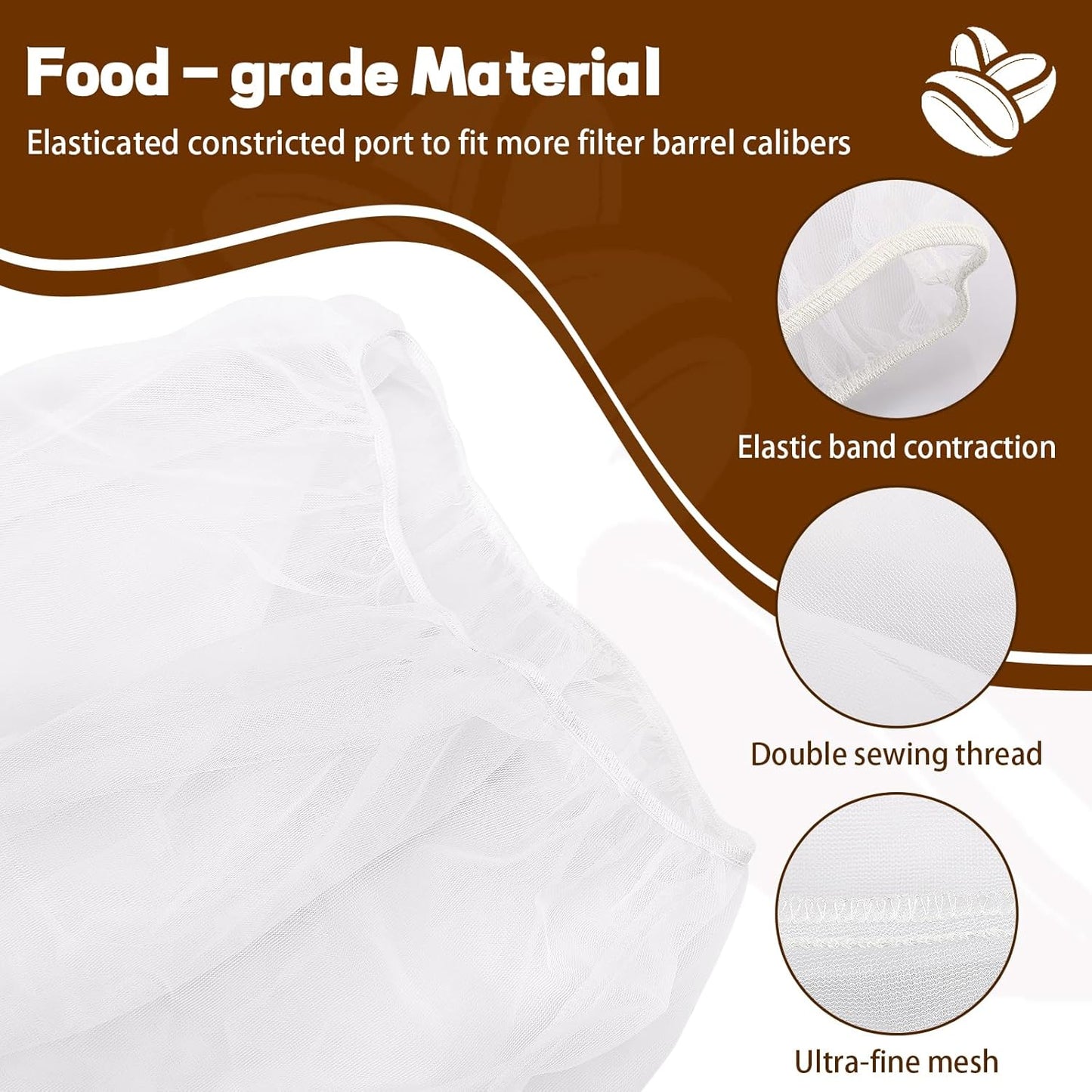 Alocs Cold Brew Coffee Filter Bag Compatible with Toddy Cold Brew System for 5 Gallon Commercial Brewers, Filter Bag for Coffee Grounds & Ice Tea - Quick Drain, Washable & Reusable (2 Pack)