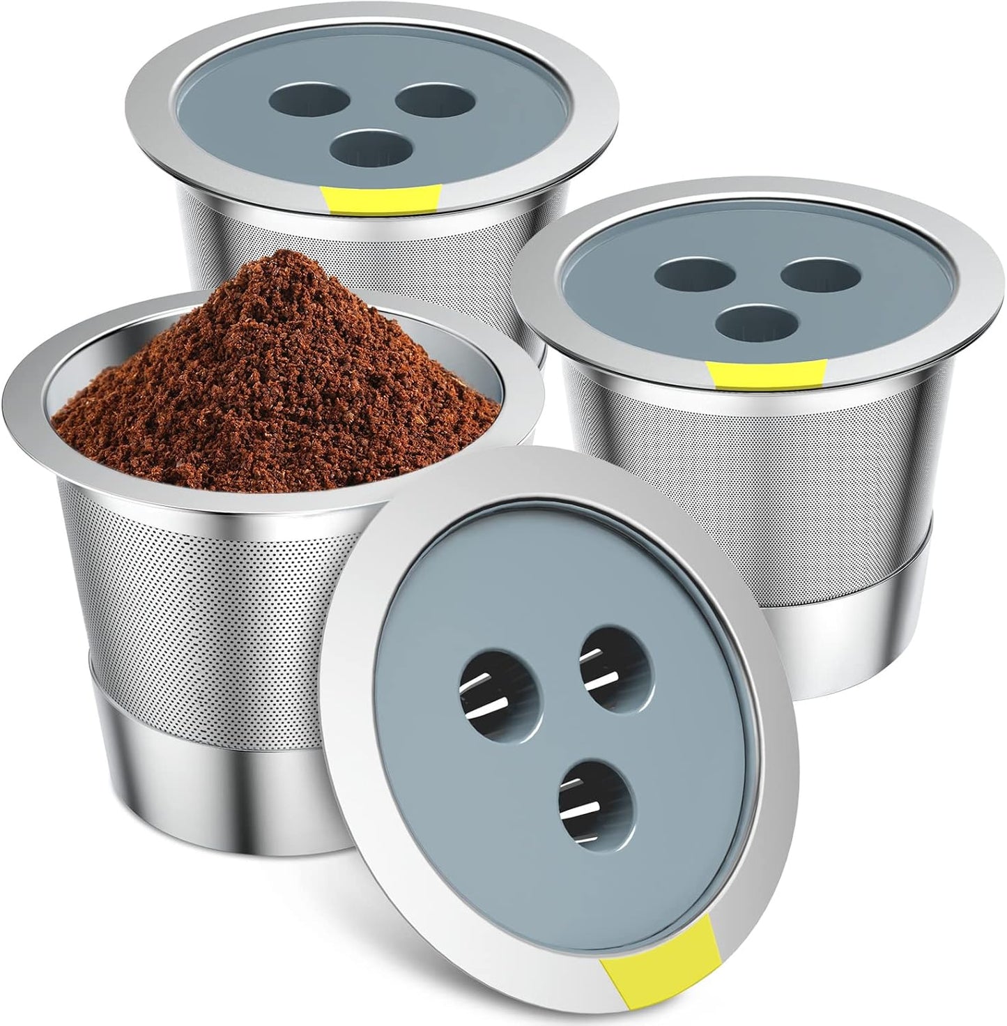 Stainless Steel Reusable K Cups Compatible for Ninja Coffee Maker,Upgrade 3 Pack K Cups Reusable Coffee Pods,Permanent Coffee Filters Fit for Ninja CFP201 CFP300 CFP301 CFP400 (3Pack)