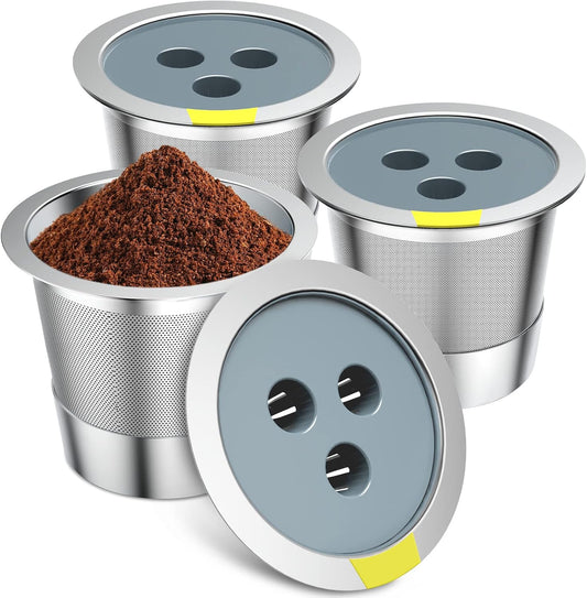 Stainless Steel Reusable K Cups Compatible for Ninja Coffee Maker,Upgrade 3 Pack K Cups Reusable Coffee Pods,Permanent Coffee Filters Fit for Ninja CFP201 CFP300 CFP301 CFP400 (3Pack)