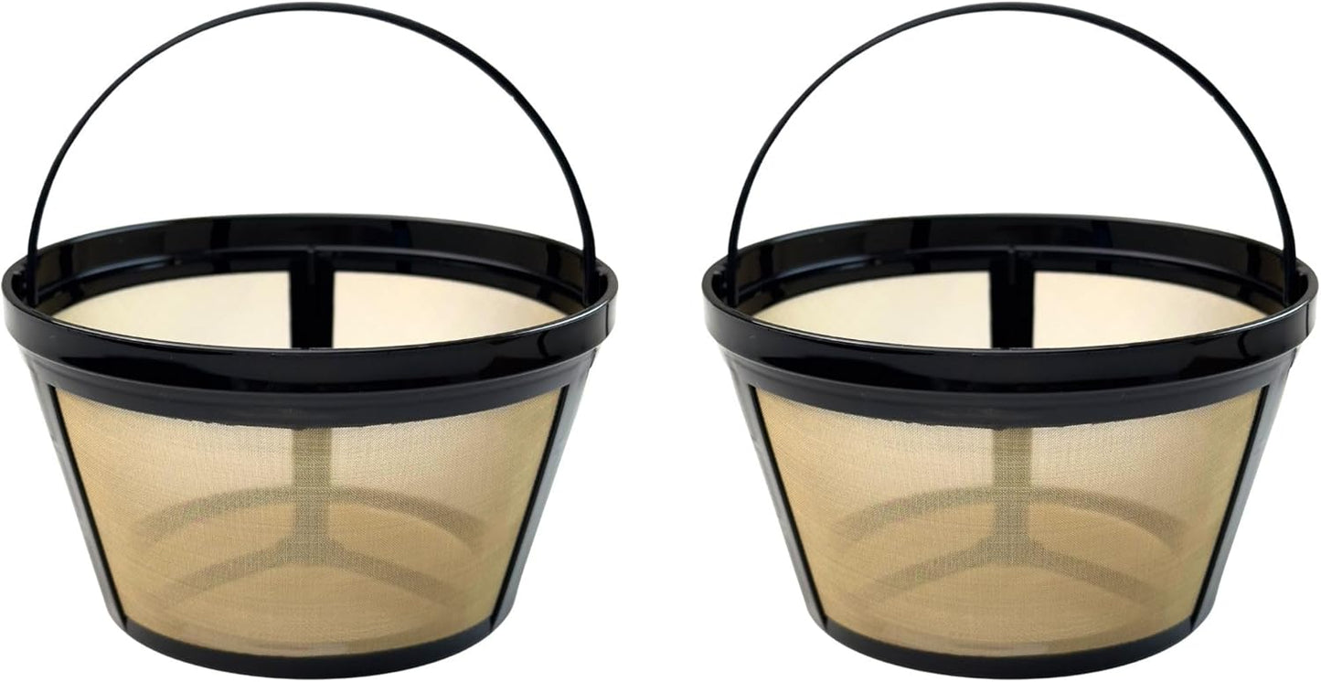 Reusable Coffee Filter, Eco - Friendly, Compatible with Mr. Coffee, Black+Decker, Cuisinart, Hamilton Beach and Other Standard 8-12 Cup Drip Coffee Makers, Replaces Paper, BPA Free (2 Pack)
