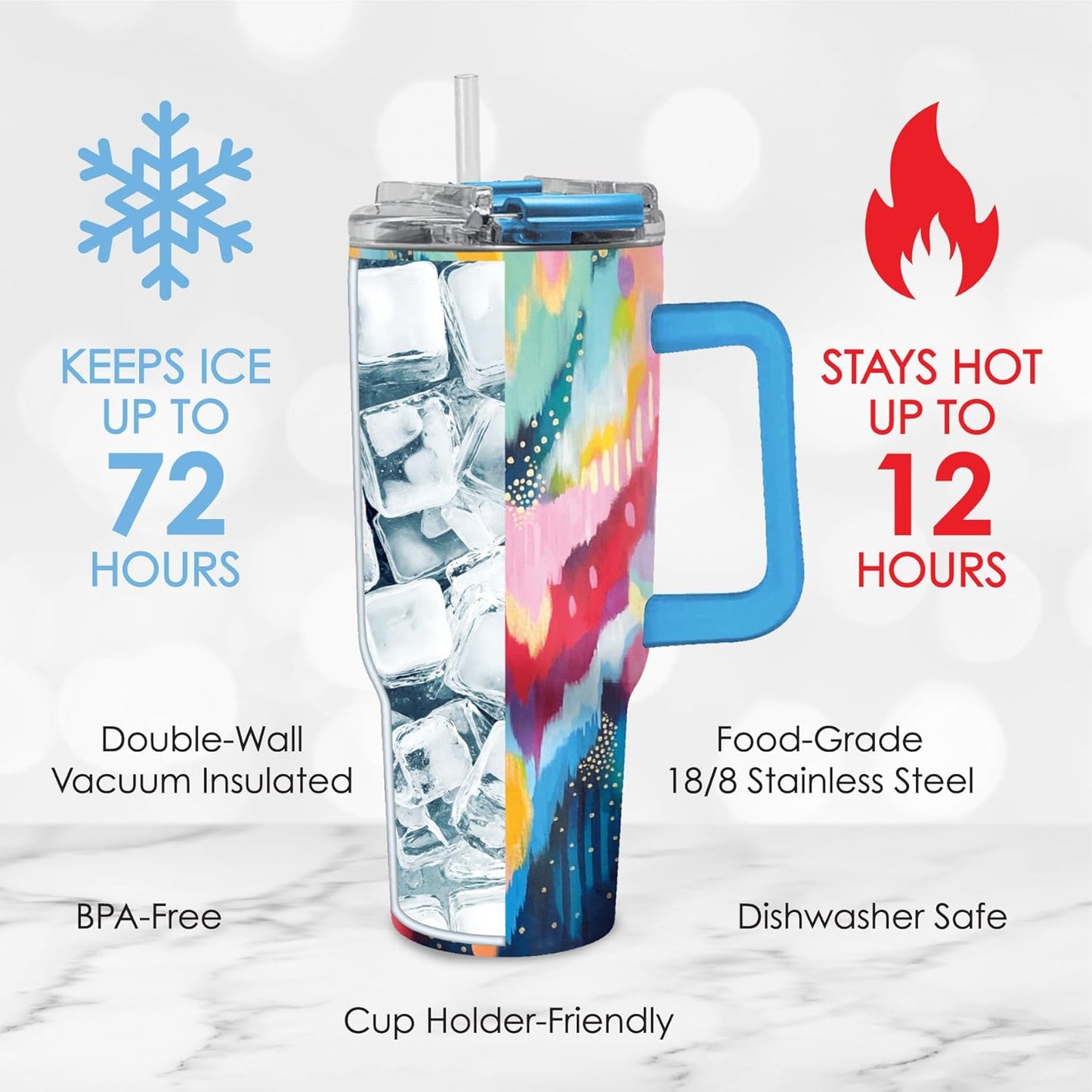 RainCaper 18/8 Stainless Steel Insulated Water Tumbler with Straw | 30oz, BPA-Free, Double Wall for Hot & Cold | Travel-Friendly, Cup Holder Ready (EttaVee Brush 100)