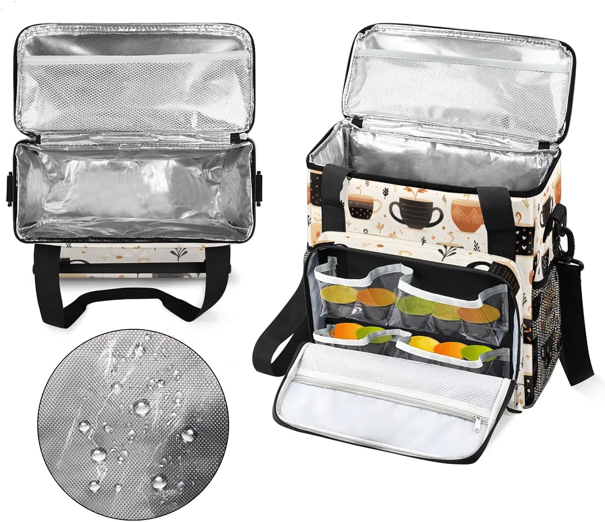 Coffee Maker Travel Bag Compatible with Keurig K-Mini or K-Mini Plus, Single Serve Coffee Brewer Carrying Case with Multiple Pockets for K-Cup Pods, Storage Bag With Shoulder Strap(Bag Only)