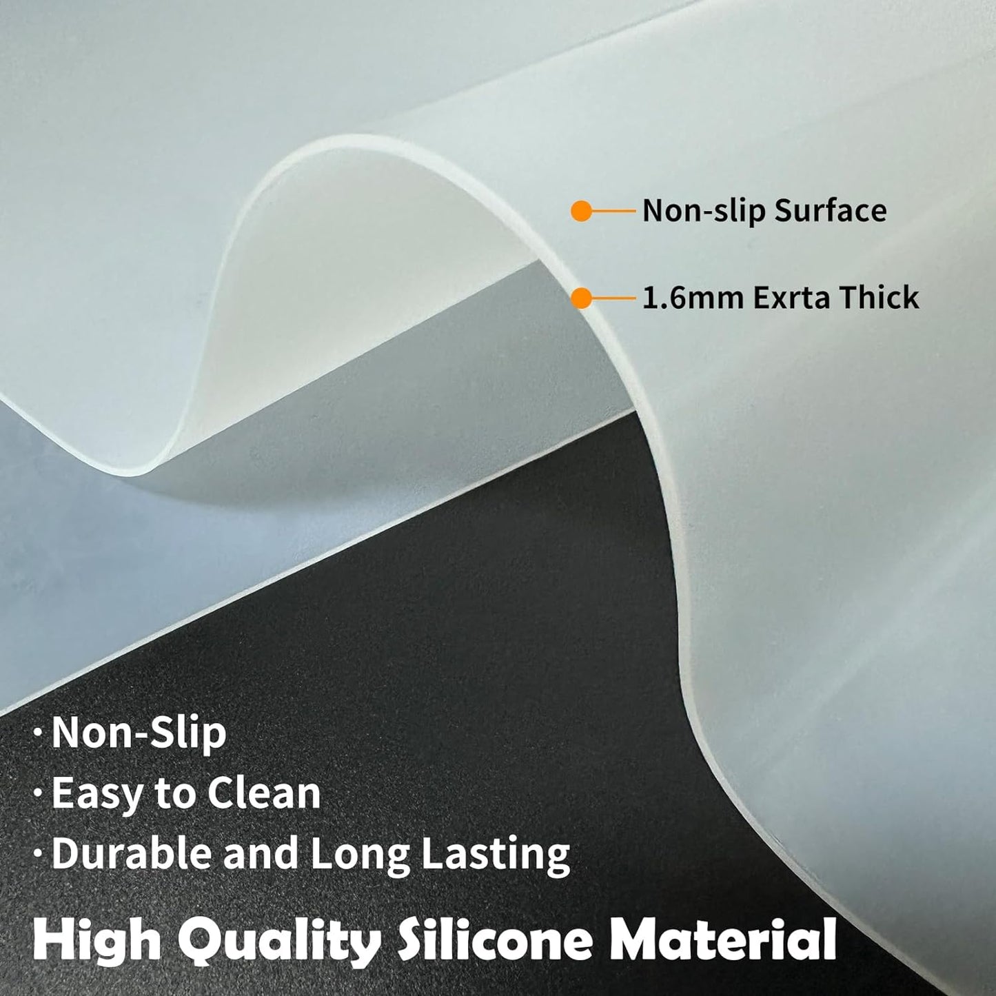 78.7”x23.6”(200cmx60cm) Heat Resistant Mat for Countertop, Silicone Mats for Kitchen Counter, Extra Large Counter Mat, Nonslip Mats for Crafts Countertop Protector, Black