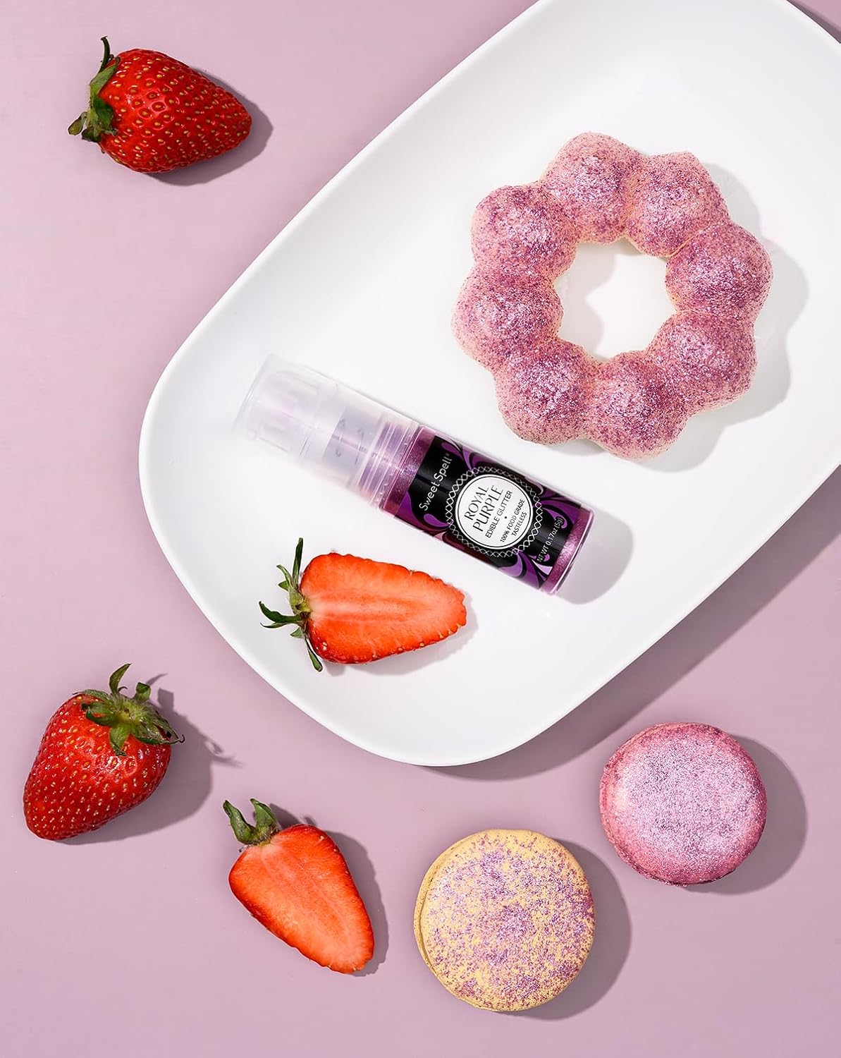 Sweet Spell Edible Cake Glitter Spray – Shimmering Magic for Cakes Decorating & Cocktails – 100% Edible, Food-Grade, Vegan, Gluten-Free (Purple)