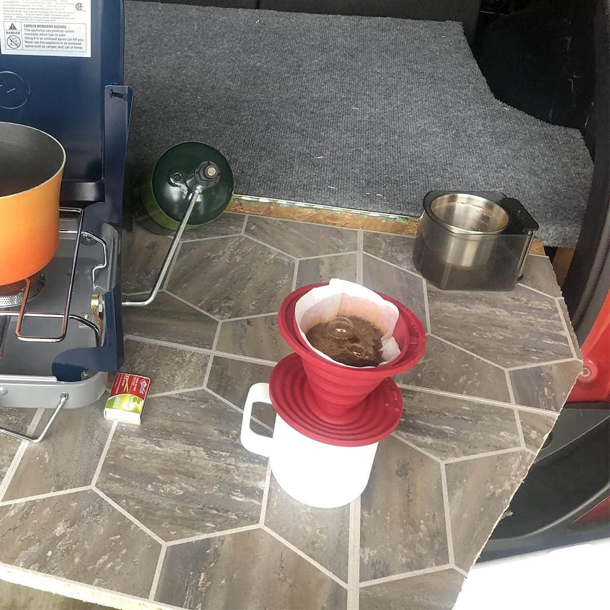 Collapsible Silicone Coffee Dripper, Reusable Coffee Filter Cone for Home, Office, Backpacking, Hiking, Camping and Outdoor Survival