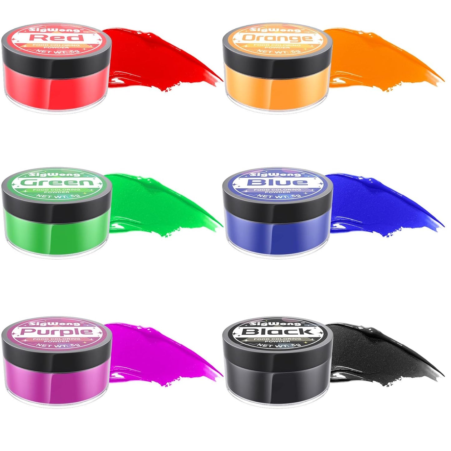 Food Coloring Powder - 6 Colors Vibrant Powdered Edible Food Coloring, Upgraded Food Grade Food Dye Powder for Baking, Cake Decorating, Cookies, Icing, Cooking, Slime Making Kit and DIY Crafts - 5g/Bottles