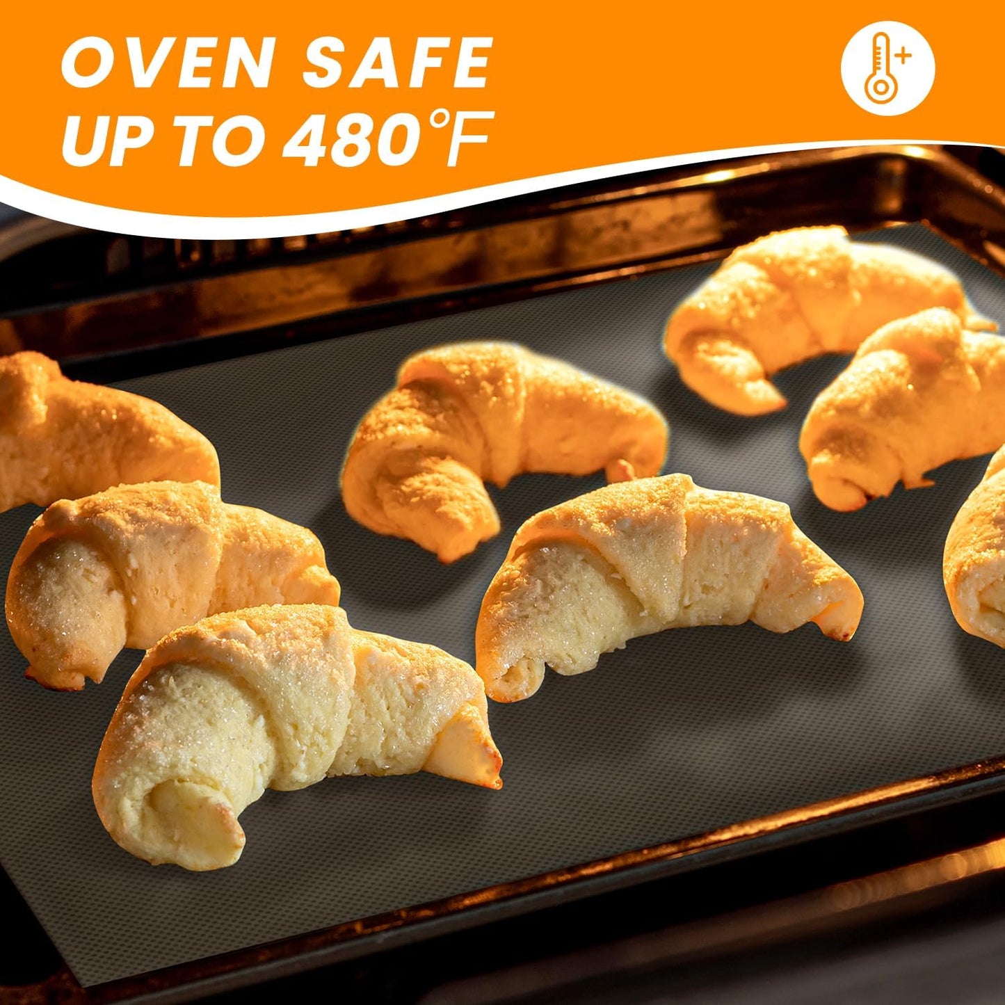 Silicone Baking Mat Roll Pan Liner-Heat Resistant Baking Macaron Bread Mat-Non-stick Pastry Mat-No Slip Reusable Freeze Dryer Mat-Kitchen Counter Mat, Reusable Dough Rolling Mat, Large Silicone Mat