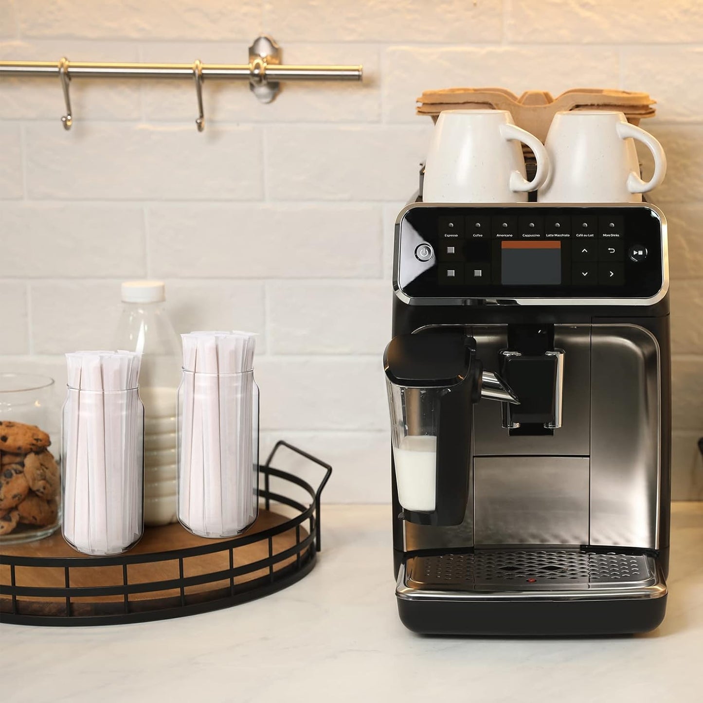 2000 Pcs Individually Wrapped Wooden Coffee Stirrers, Disposable Coffee Stir Sticks Round End Sticks Bulk Wood Stirrers for Cocktail Hot Drinks Restaurant Bar Home Office (5.5 Inch)