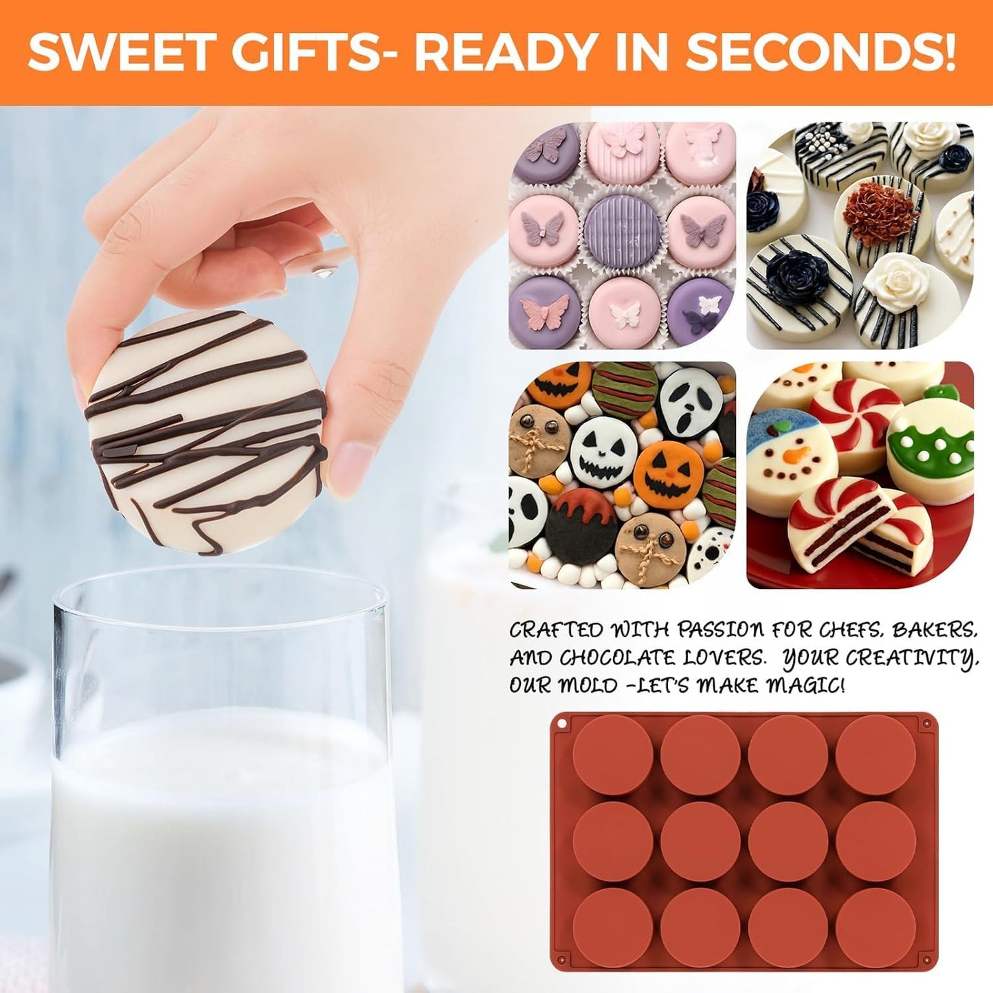 Chocolate Molds,Dubai Chocolate Mold and Scraper for Stuffed Bar,Deep Round Fix Chocolate Candy Bar Mold for Filling Knafeh Pistachio Chocolate Bar Kit