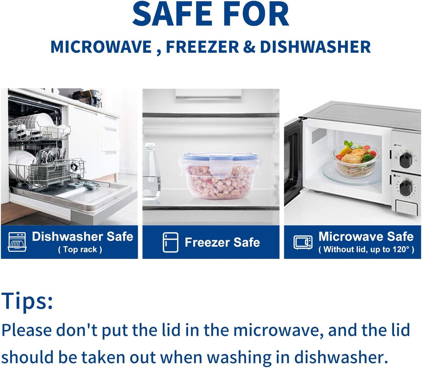 KIGI 4 PACK 20oz Plastic Round Bowls with Lid Leakproof Food Storage Container Set Small Meal Prep Containers Bento Box