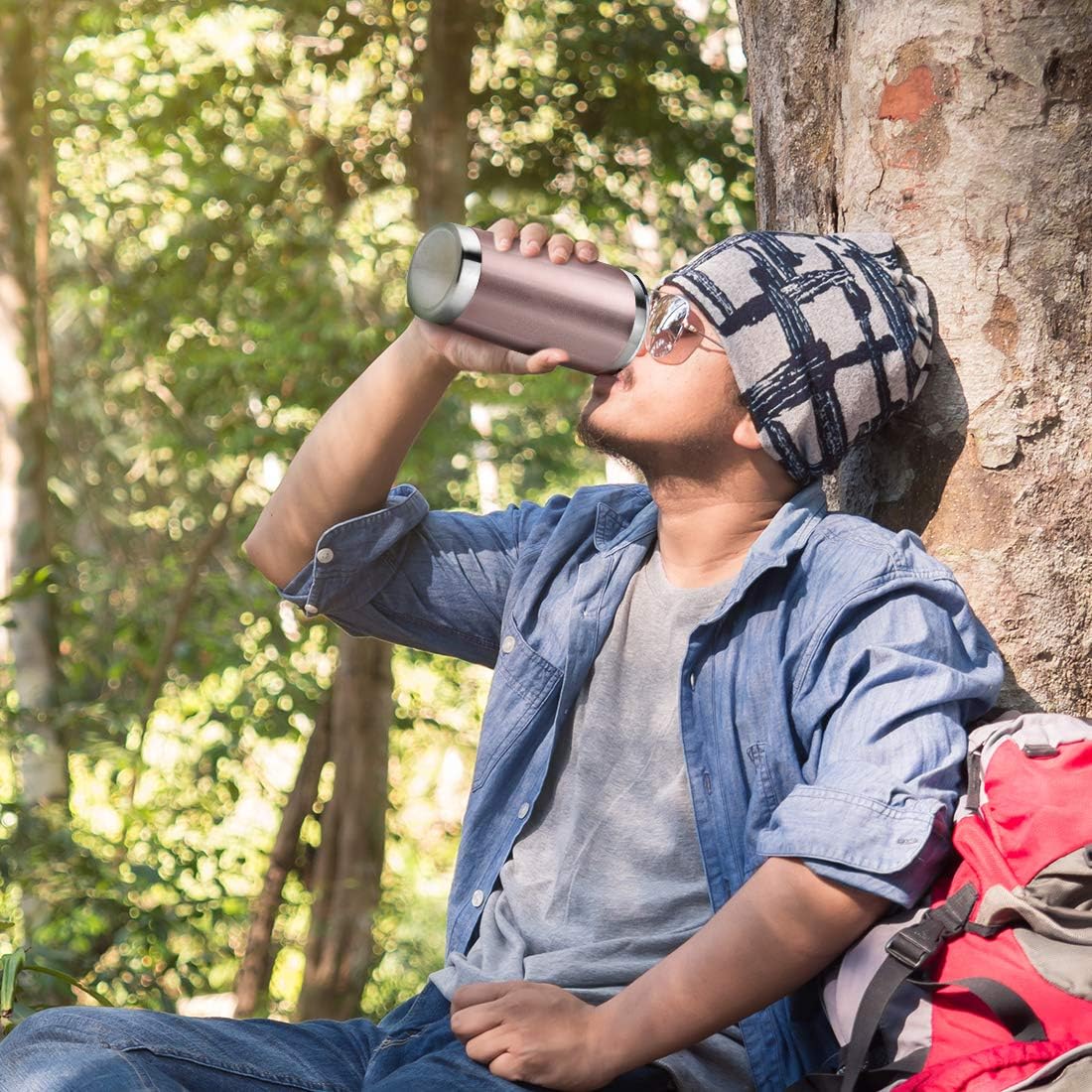 20oz Tumbler Bulk Stainless Steel Vacuum Insulated Tumblers with Lid Double Wall Travel Mug, Powder Coated Coffee Cup, Suitable for Ice Drinks and Hot Beverage (Rose gold 6pack)