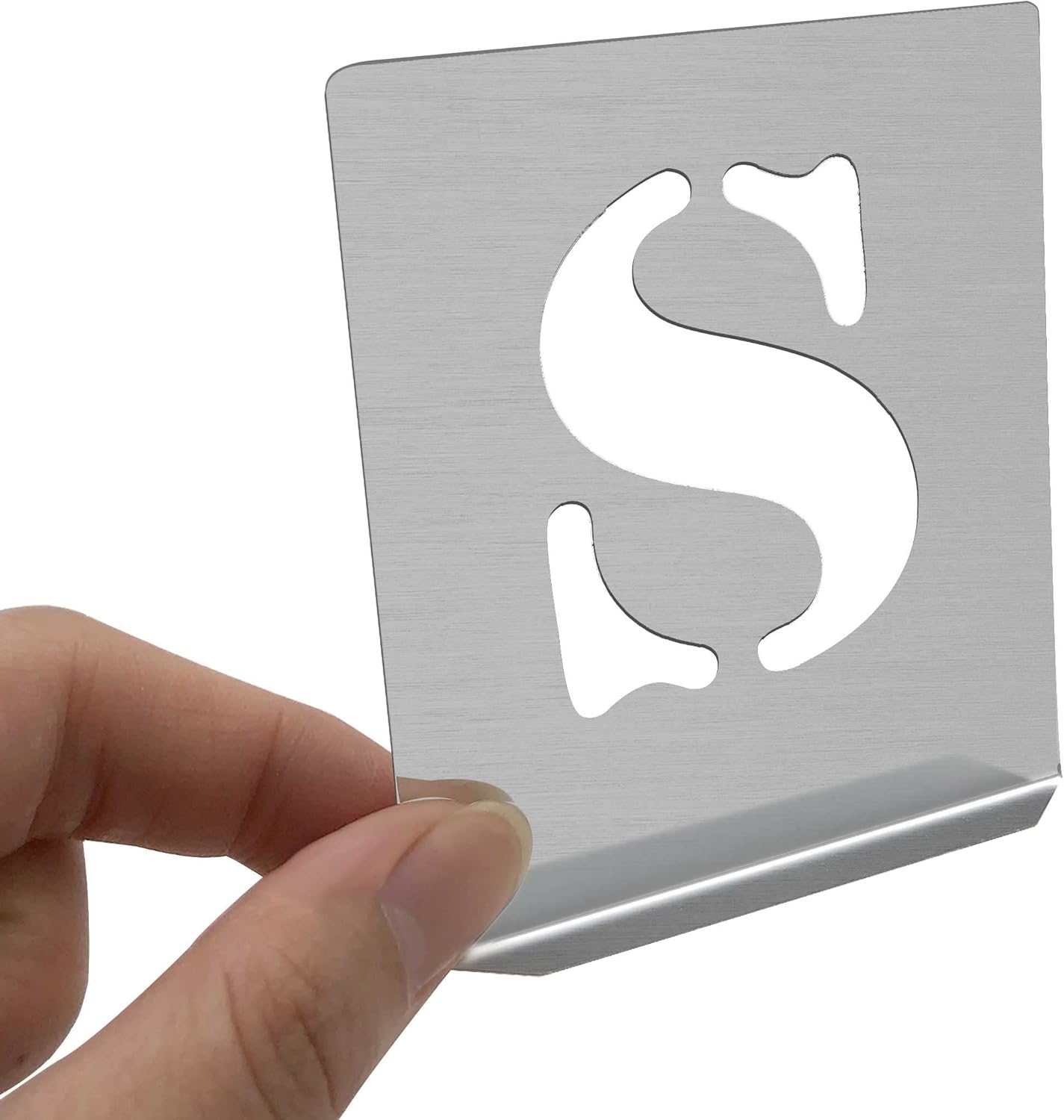 HAUTMEC Vintage Aluminum Letters Stencils, A to Z Aluminum Stencils & Holder, 2"(50mm) Letters, Shop Stencil, Advertising Stencilling, Craft-Printing, Reusable HD00001