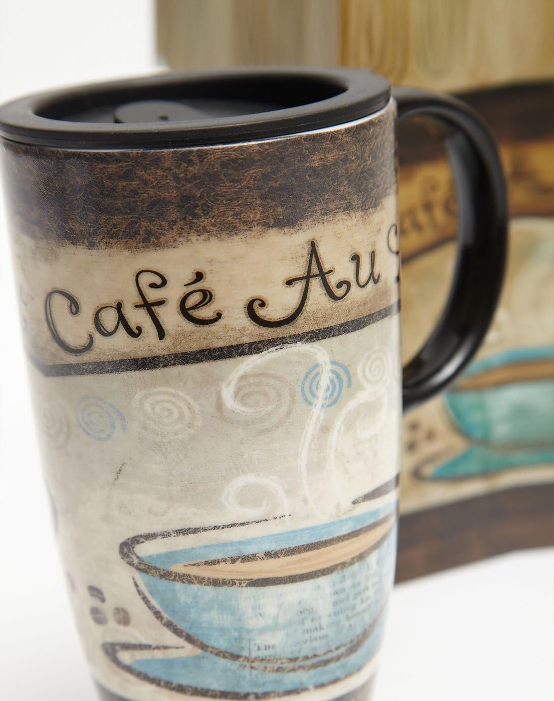 Topadorn Tall Ceramic Travel Mugs 17 oz. Sealed Lid With Color Box and Handle Coffee Cup, Cafe