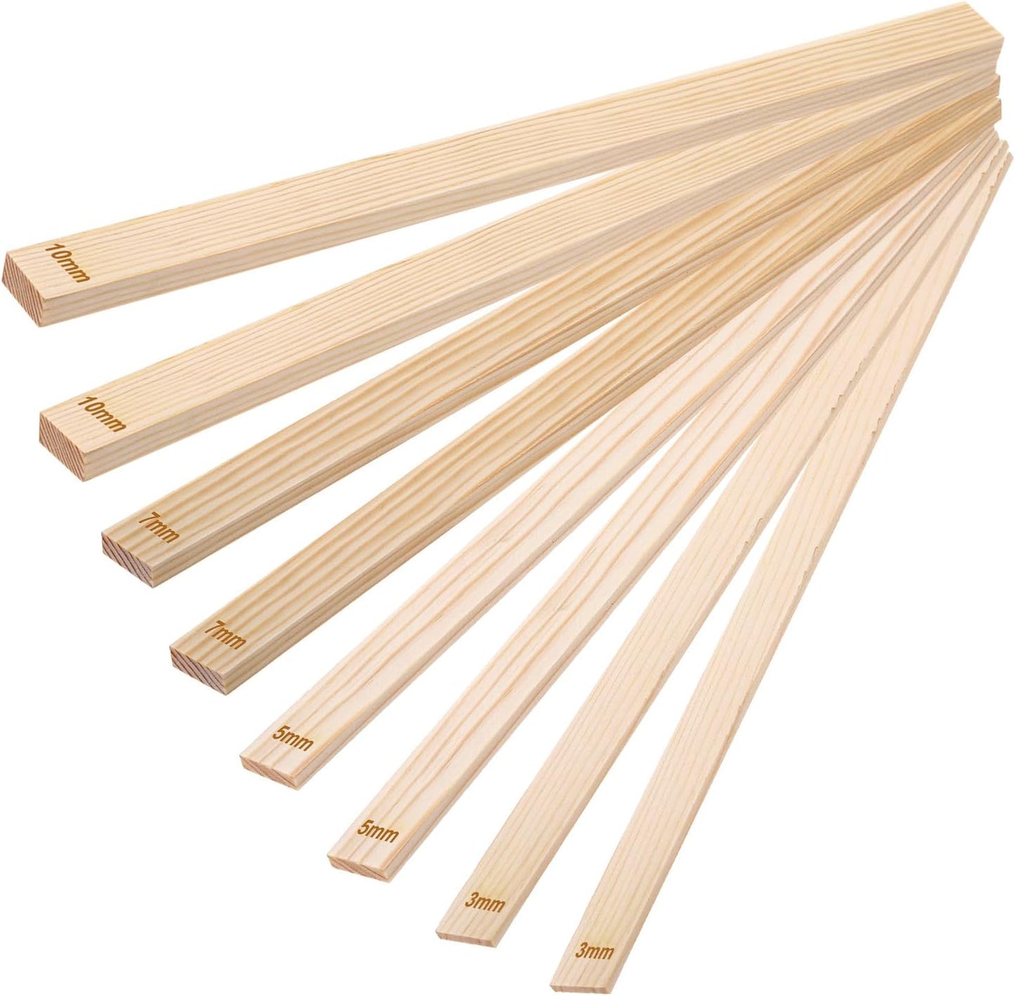 MECCANIXITY 8Pcs Pottery Teaching Rolling Mud Stick Guides, 13" x 0.8" Wood Clay Roller 3 5 7 10mm Thick Ceramic Tools Strips Rolling Guides for Clay Thickness DIY Craft