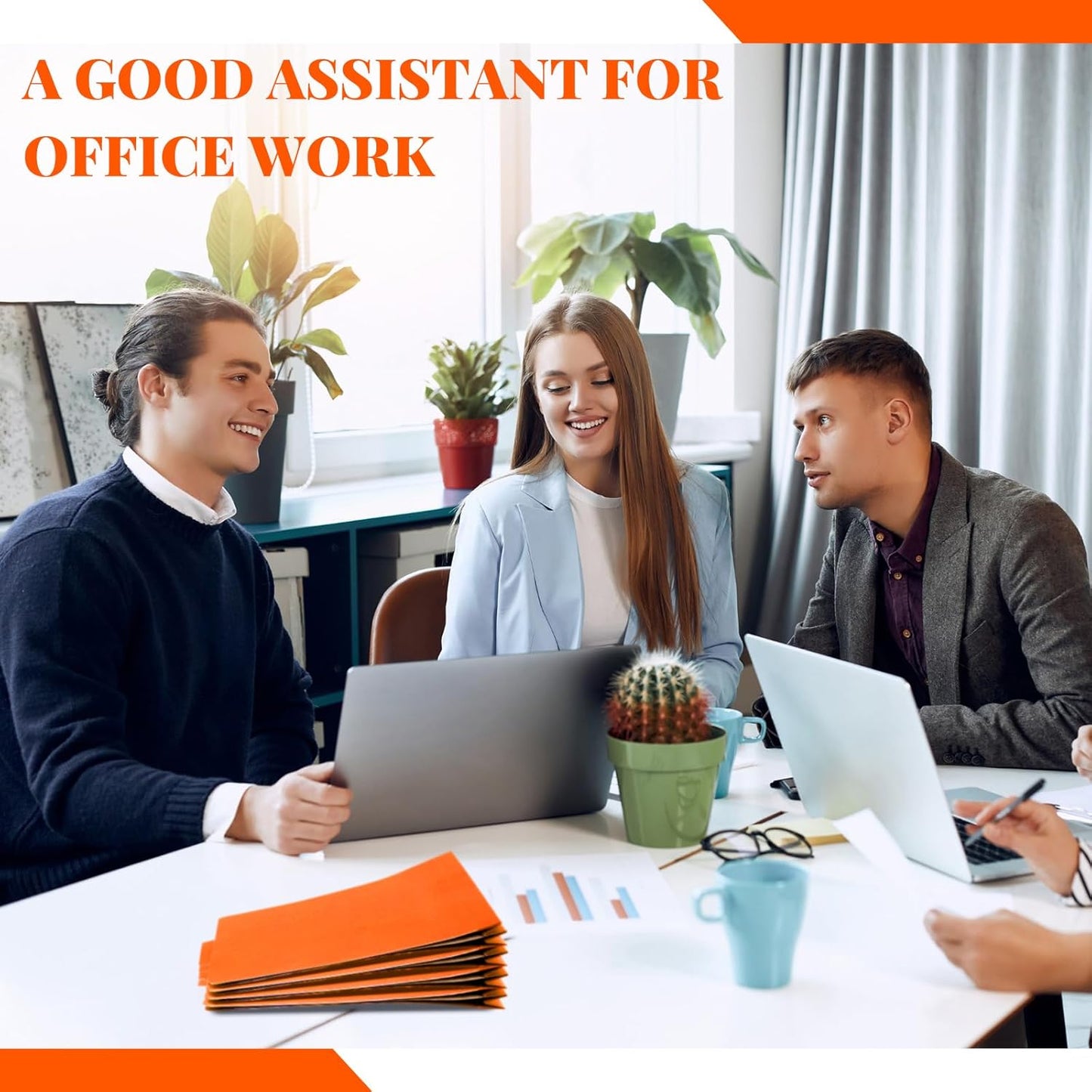 24 Pcs Classification Folders Letter Size, Back to School Supply for Teacher, Student, 3 Dividers Pressboard File Folder Bulk with 2 Fasteners, 3.5 Inch Expanding File Organizer (Orange)