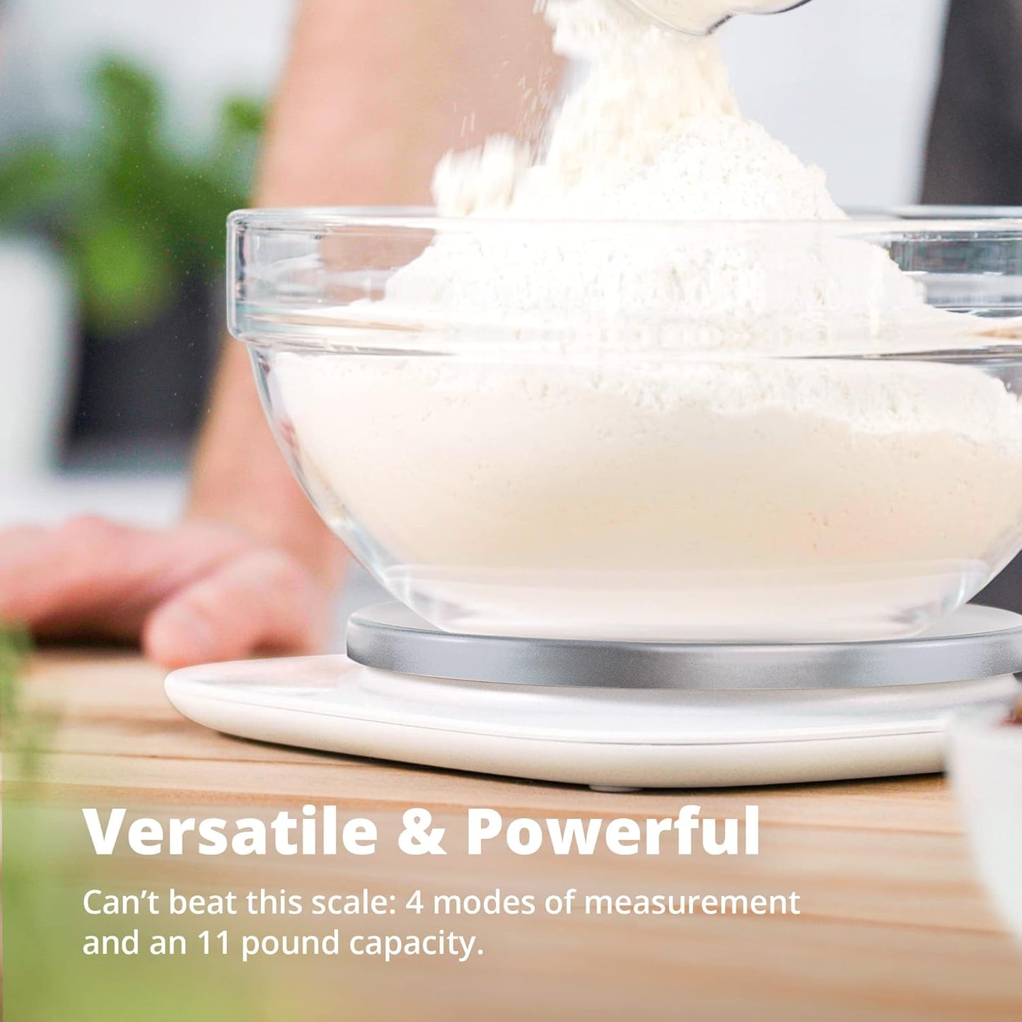 Greater Goods Digital Kitchen Scale with LCD Display, Weighs in Grams and Ounces, Batteries Included, Weighs up to 11 Pounds, White (No Bowl)