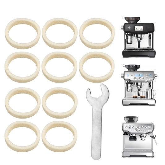 Felt Washer Replacement Compatible with Breville Espresso Machine Grinders,10 Pcs in a Pack Burr Coffee Grinder, Made of Wool, Strong Density and Durability