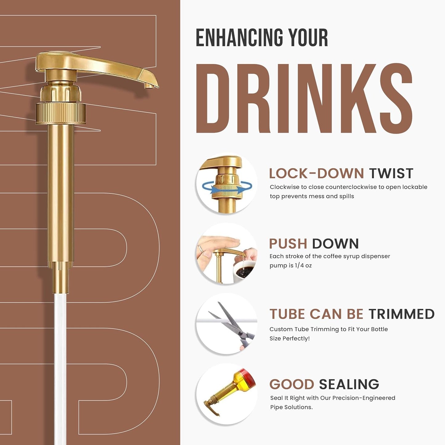 Jimoco® Syrup Pump Dispenser + Torani® Chocolate Milano Syrup, 25.4 oz - Coffee Syrup Pump & Flavoring Bundle