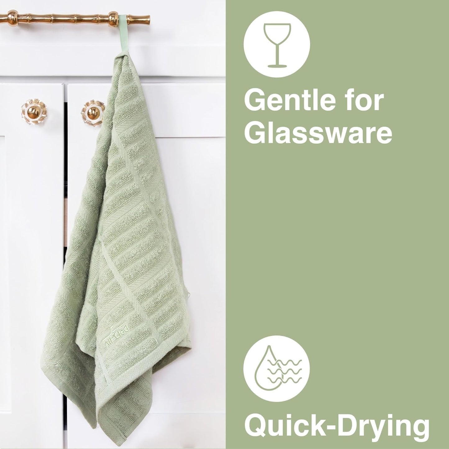 All-Clad Solid Kitchen Towel: Highly Absorbent - 100% Cotton, 17"x30" Towel for Cleaning & Drying Dishes, Glassware, or Countertops, 1-Pack, Fennel