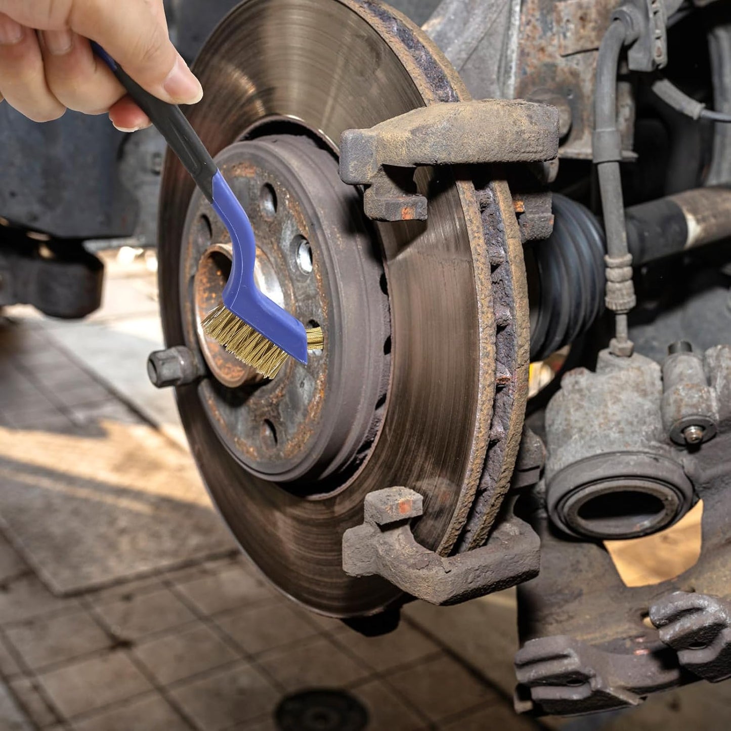 Wire Brushes Pack of 7. for Cleaning Welding Slag, Rust and Dust. 7" Brass, Stainless Steel, Nylon Brushes with Rigid Handle