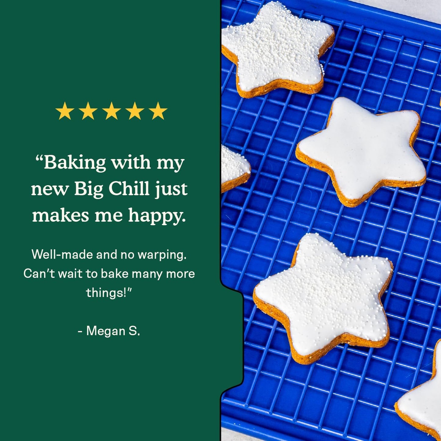 Great Jones Big Chill Wire Cooling Rack (Broccoli) – 16.25" × 11.25" Heavy-Weight Aluminized Steel,Nonstick Baking Rack – Oven Safe 450 °F, Bacon & Cookie Cooling Rack – Fits Half Sheet Pans