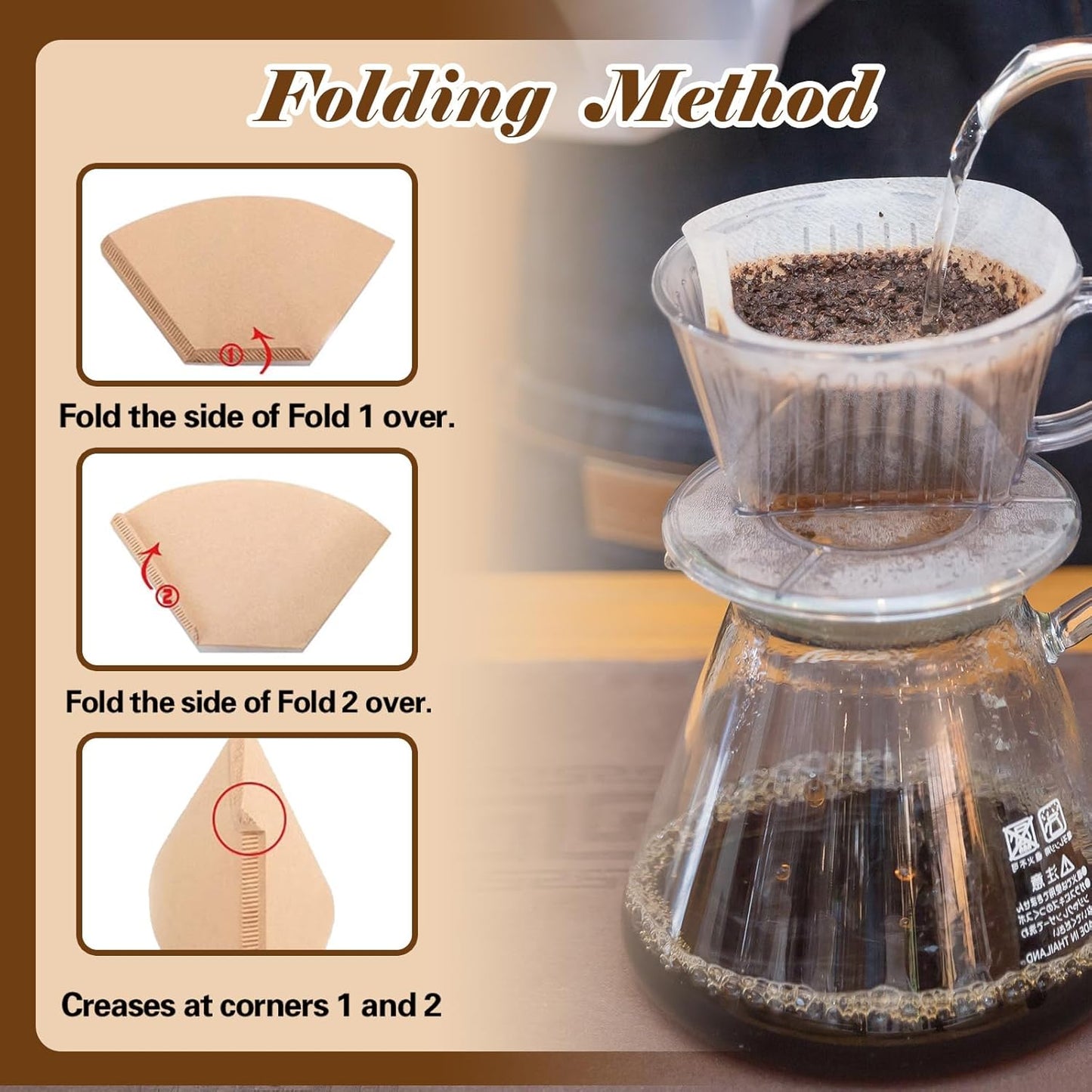 Disposable Coffee Paper Filters, 160 Pcs #4 Cone Coffee Filter 8-12 Cup (Natural Unbleached) for Ninja Coffee Maker