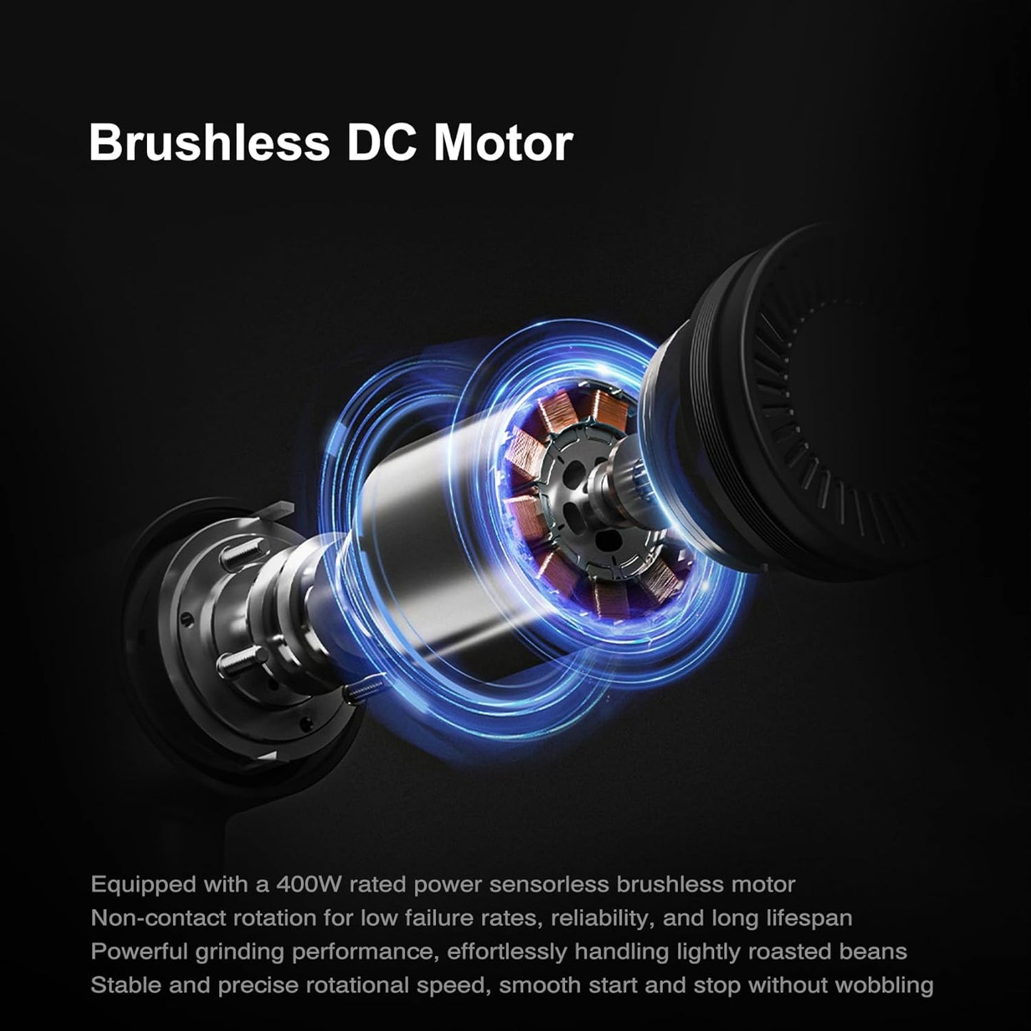 TIMEMORE Sculptor 078 Turbo Burr Coffee Bean Grinder, Electric Grinder with Stepless Coarseness Adjustment, Only Suitable for Pour over - Black