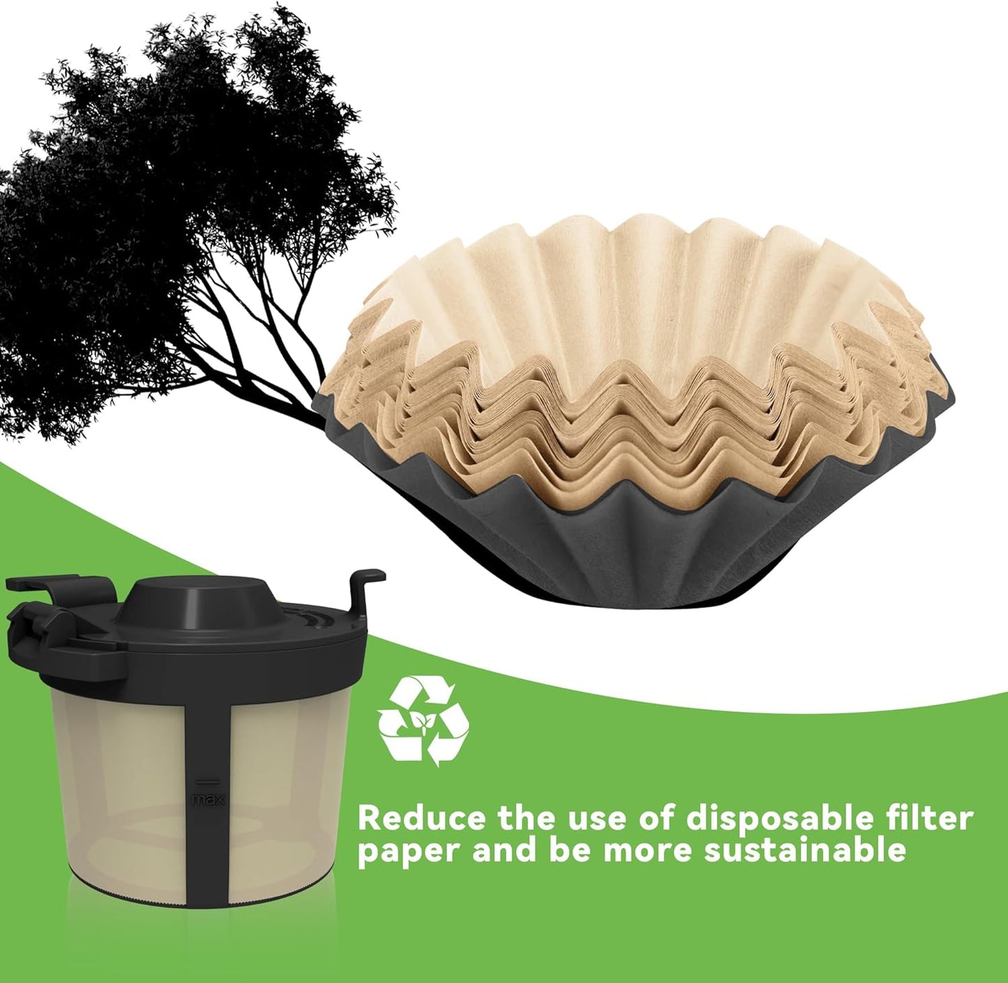 2pack Coffee Basket Compatible with Ninja Coffee Maker, Reusable Basket Filters for Ninja PB051/PB041ST